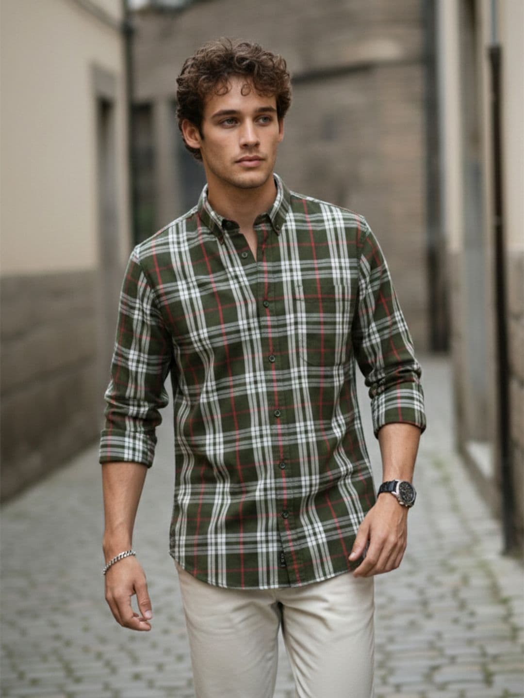 The Roadster Life Co. Tartan Checked Pure Cotton Casual Shirt - view 1