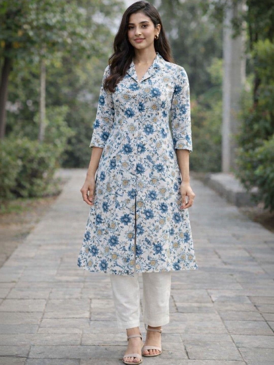 LARGISH Women Floral Printed Floral Anarkali Kurta - view 1