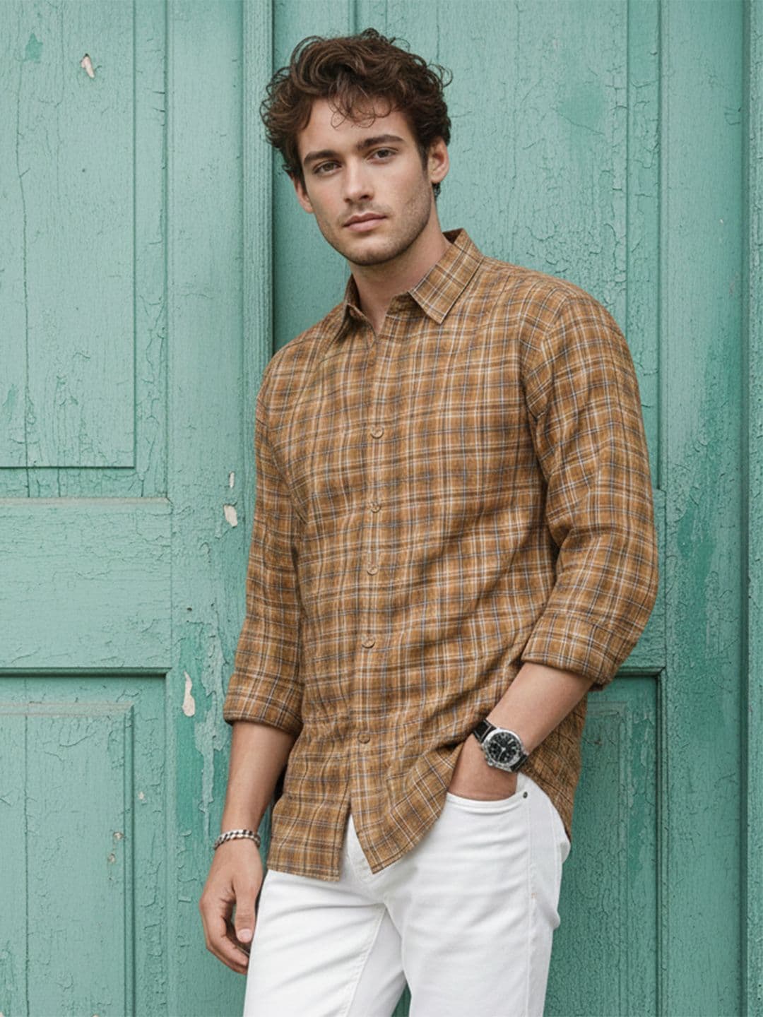 The Roadster Life Co. Checked Pure Cotton Casual Shirt - view 1