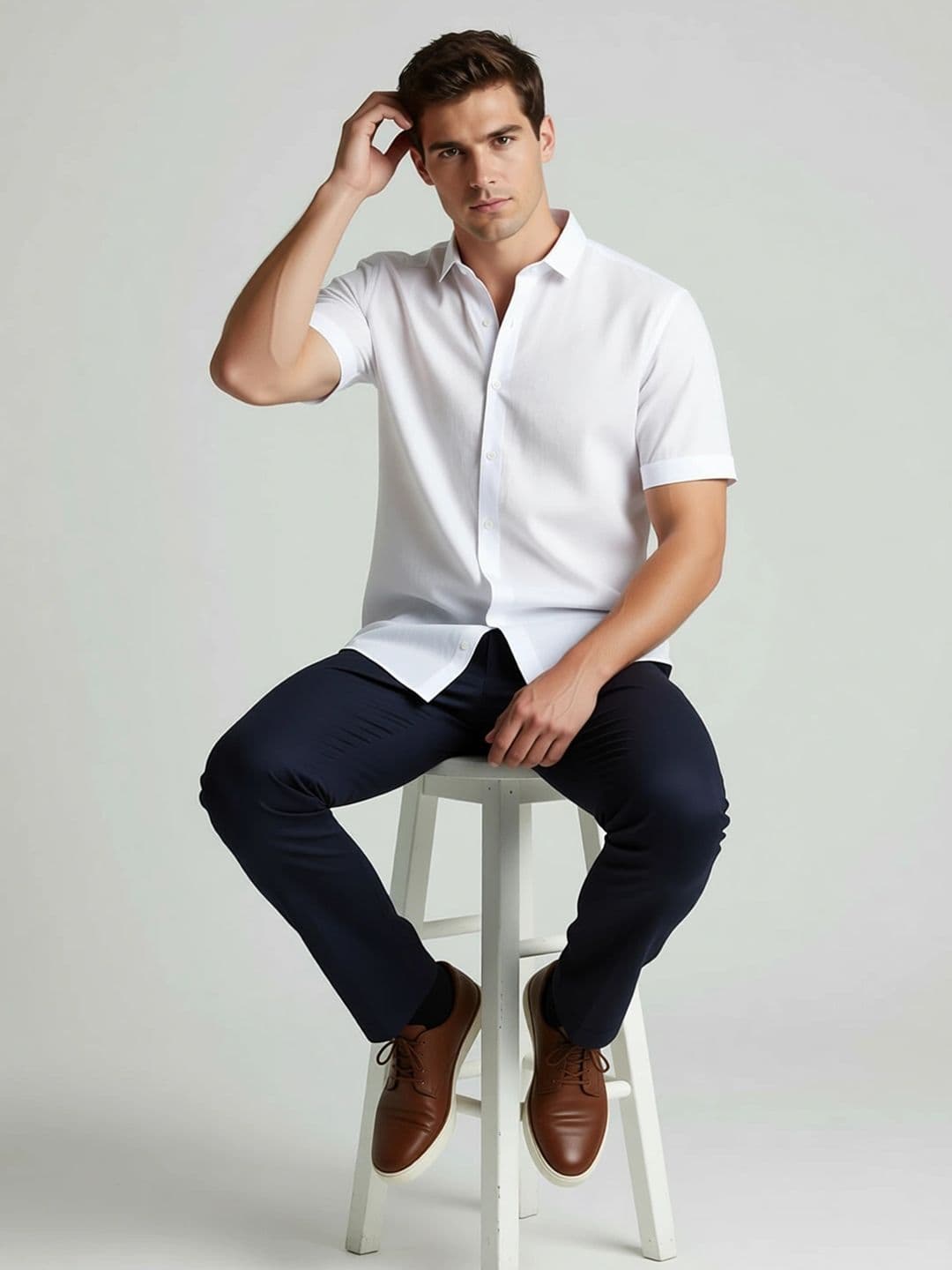 Mast & Harbour Men Classic Slim Fit Opaque Cotton Casual Shirt - view 1