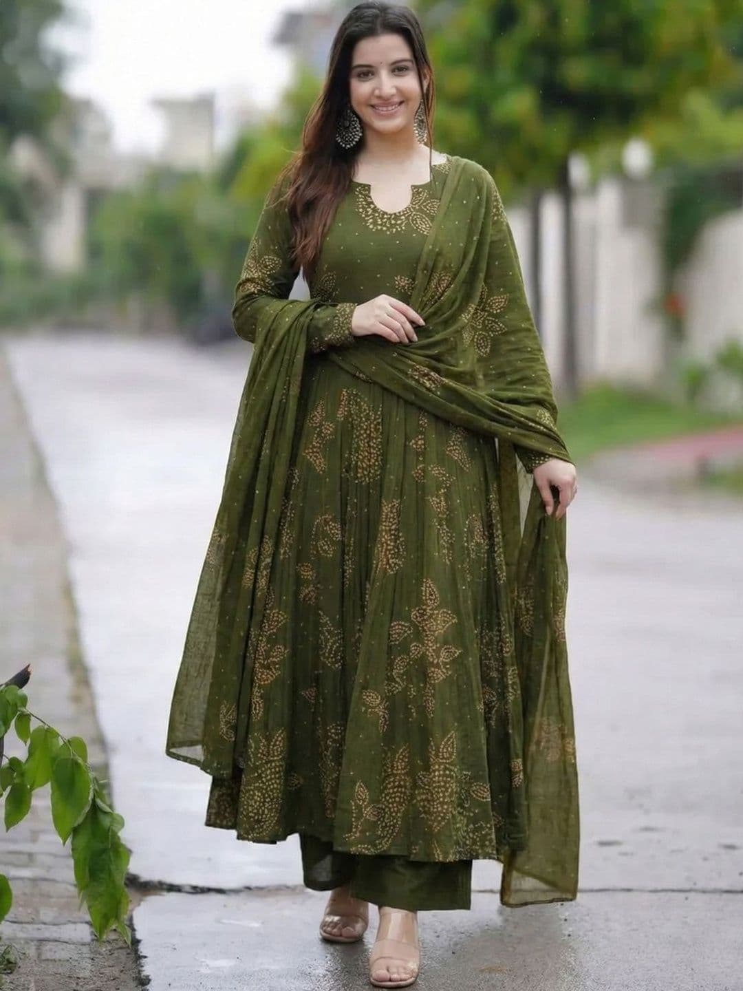 SZN Women Ethnic Motifs Printed Empire Kurta with Trousers & With Dupatta - view 1