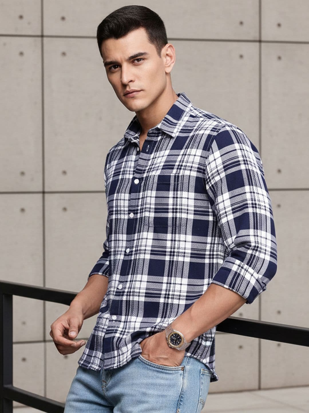 The Roadster Life Co. Checked Pure Cotton Casual Shirt - view 1