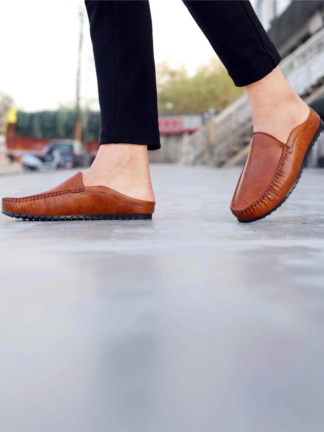 HERE&NOW Men Leather Round Toe Slip-On Loafers Formal Shoes - view 1