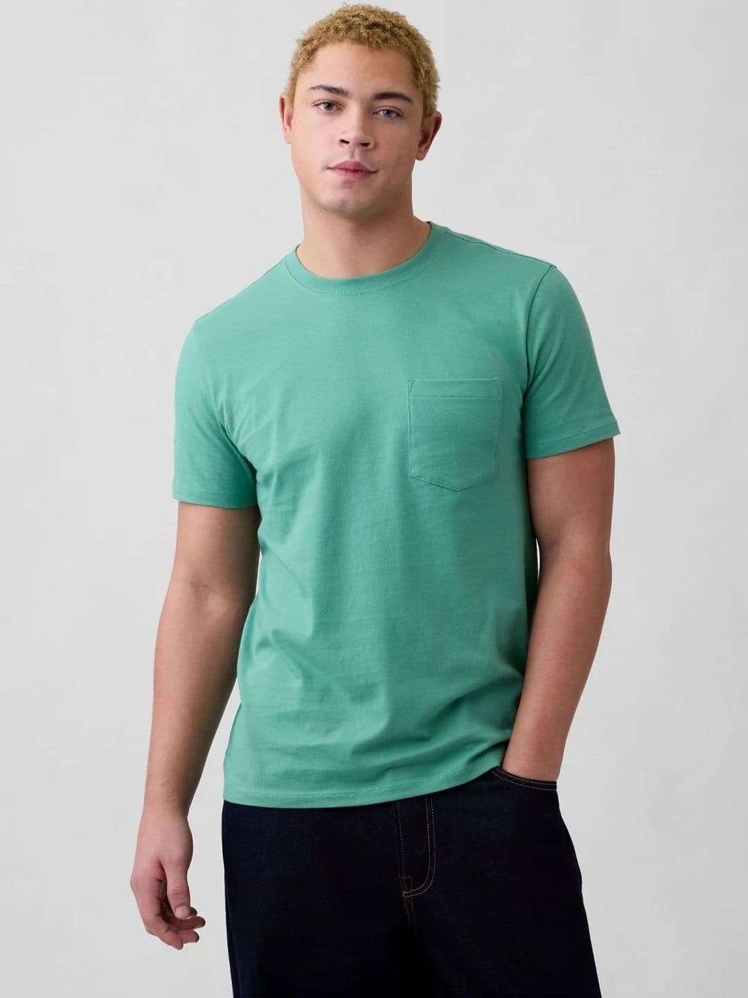 GAP Crew Neck Half Sleeves Mint T-shirt - view 1