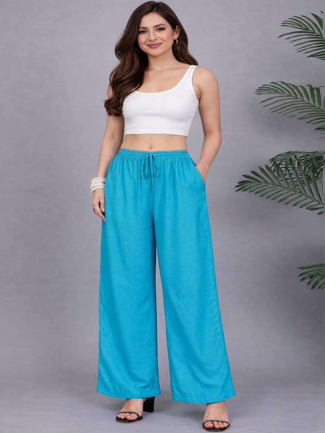 Jinfo Women Flared Ethnic Palazzos - view 1