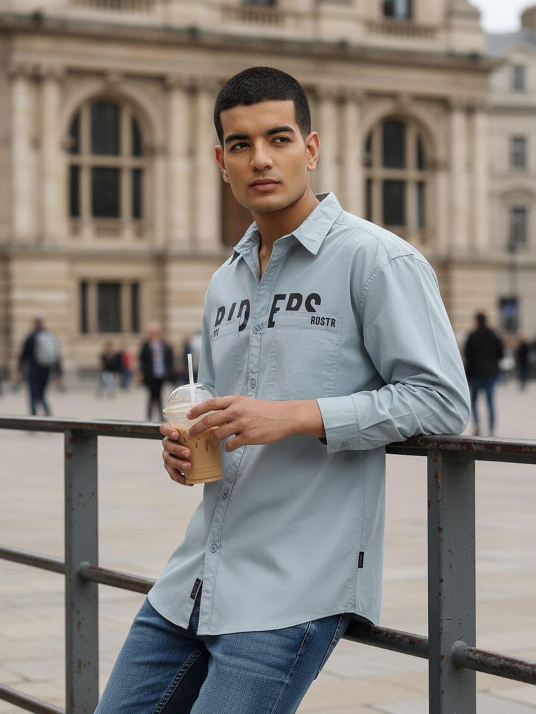 The Roadster Life Co. Typography Print Relaxed Fit Pure Cotton Casual Shirt - view 1