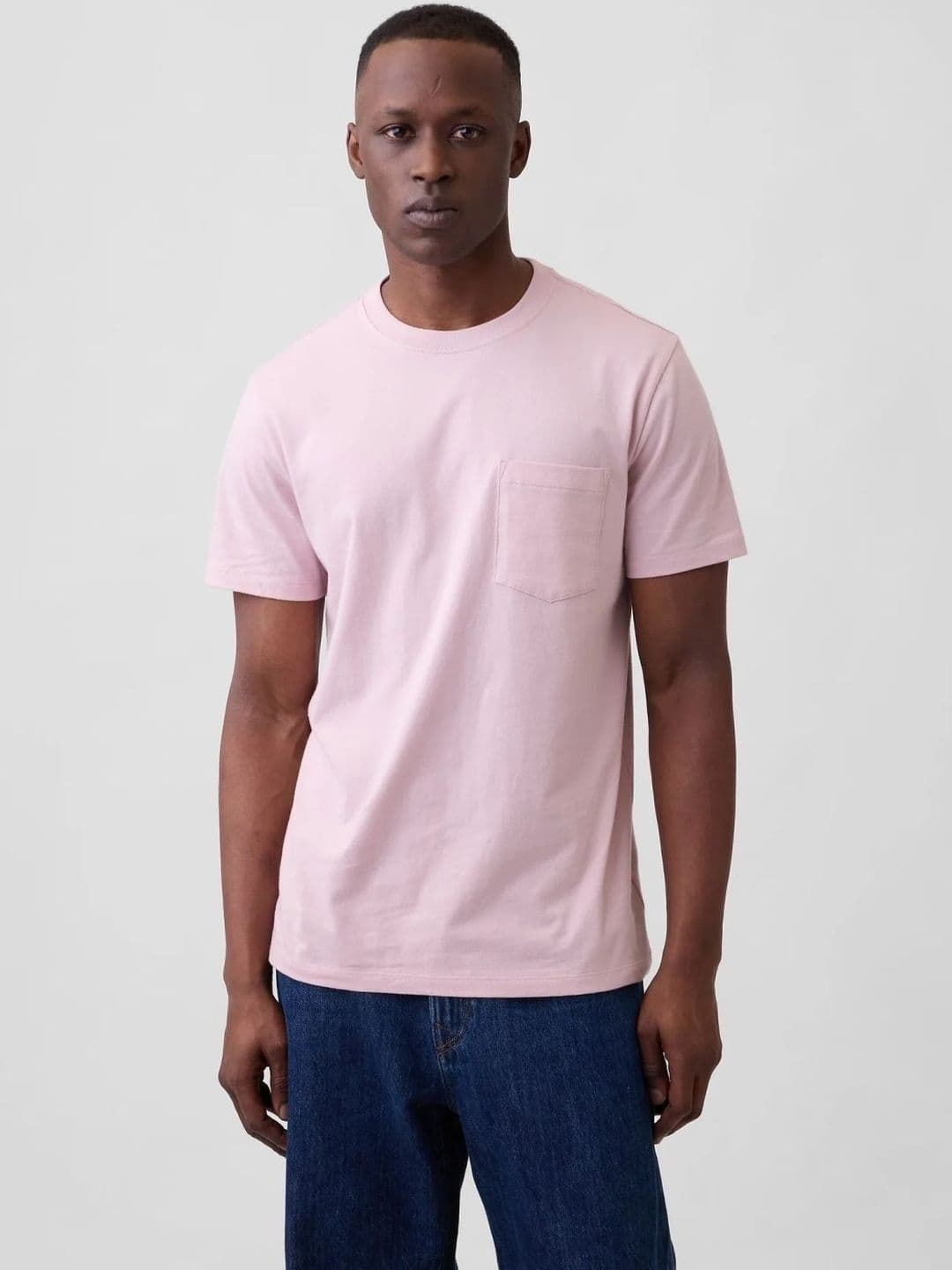GAP Half Sleeve Crew Neck Light Pink T-shirt - view 1