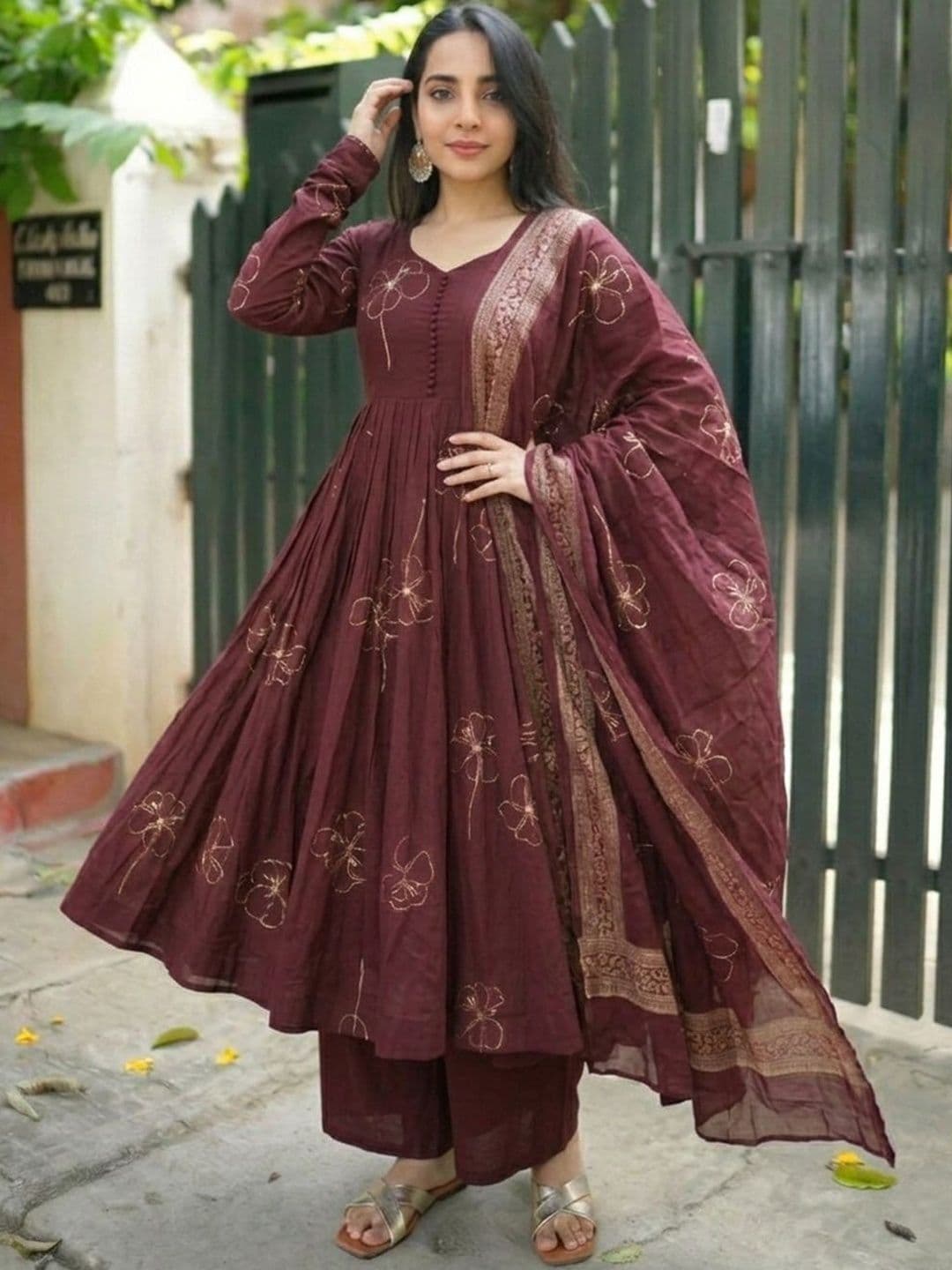 SZN Women Printed Regular Kurta with Palazzos & With Dupatta - view 1