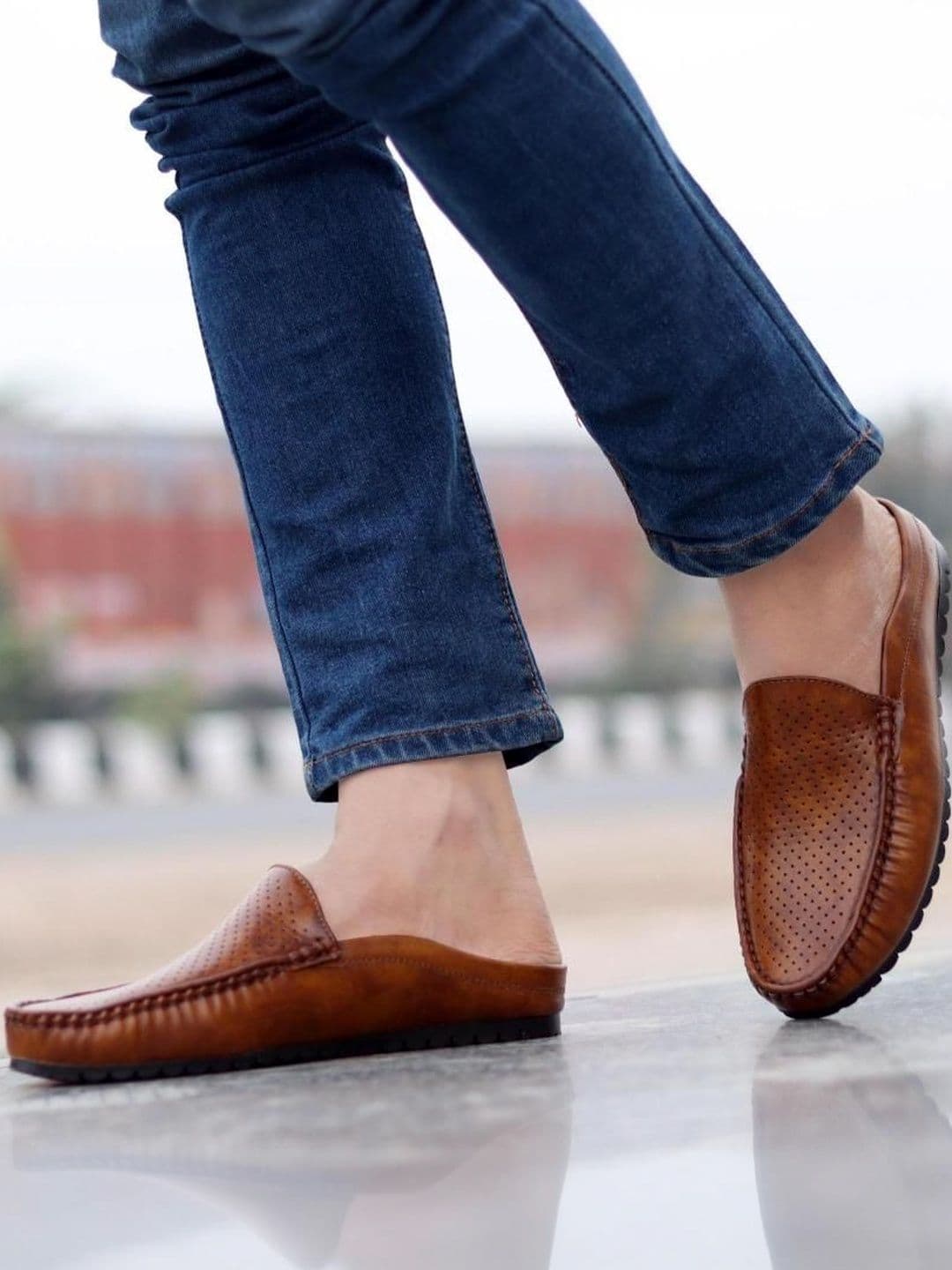 HERE&NOW Men Leather Round Toe Slip-On Loafers Formal Shoes - view 1