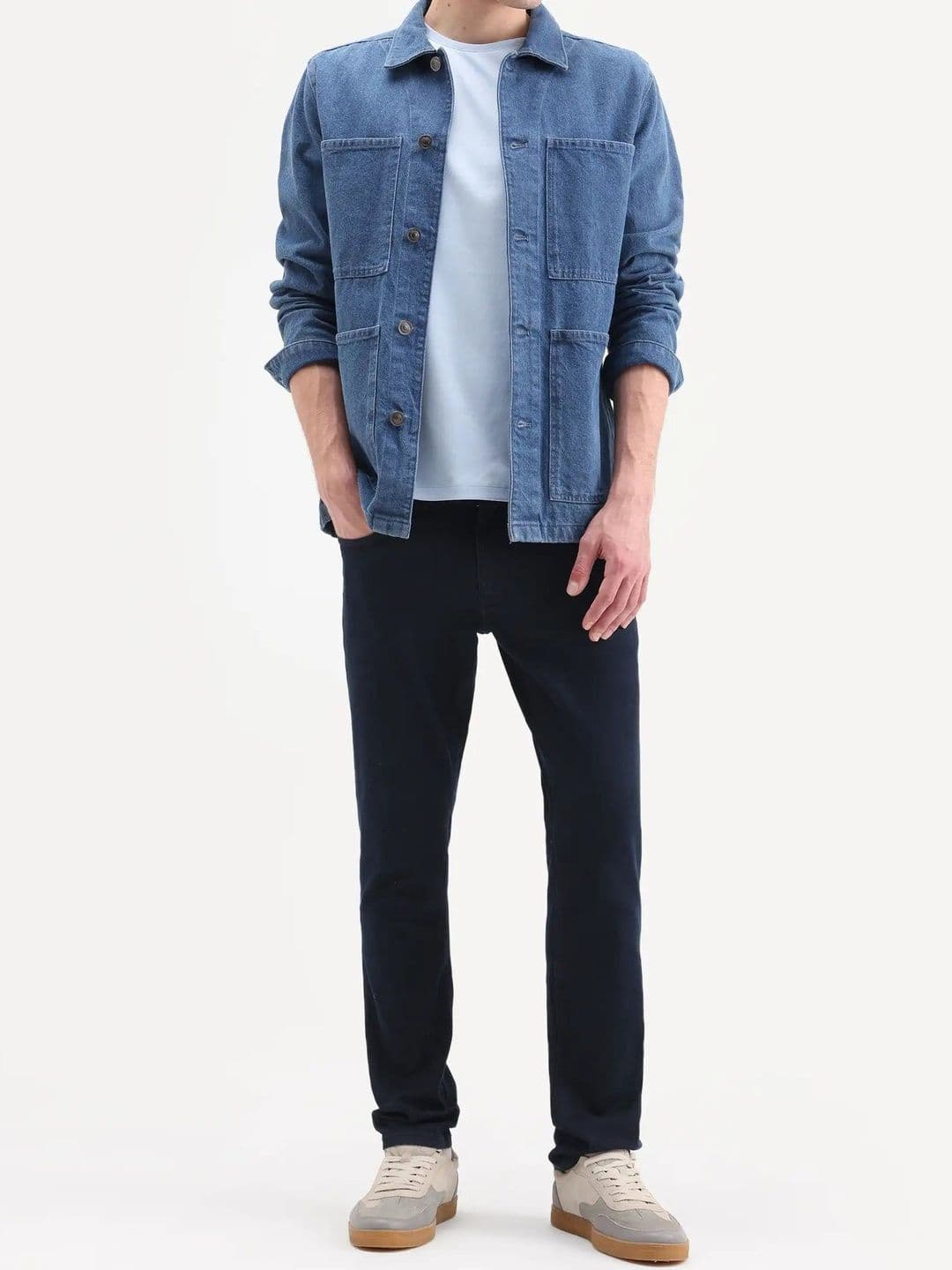 RARE RABBIT Zint Dark Navy Mid-Rise Slim Fit Stretchable Jeans - view 1