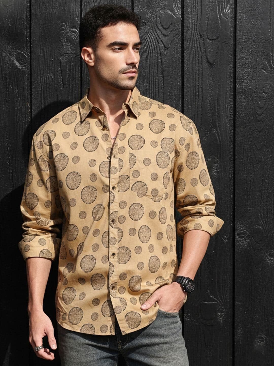 The Roadster Life Co. Relaxed Fit Opaque Graphic Printed Pure Cotton Casual Shirt - view 1