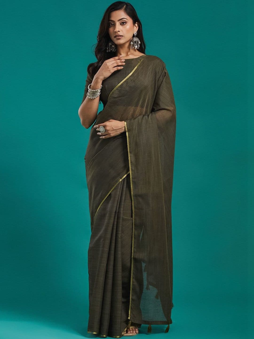 kasee Woven Design Jute Silk Saree - view 1