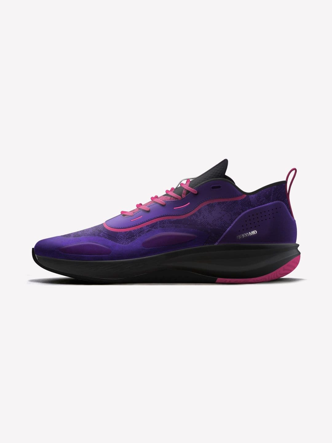 Decathlon Kipsta - Adults Purple Xover 100 Mid Cut Foot Support Basketball Shoes