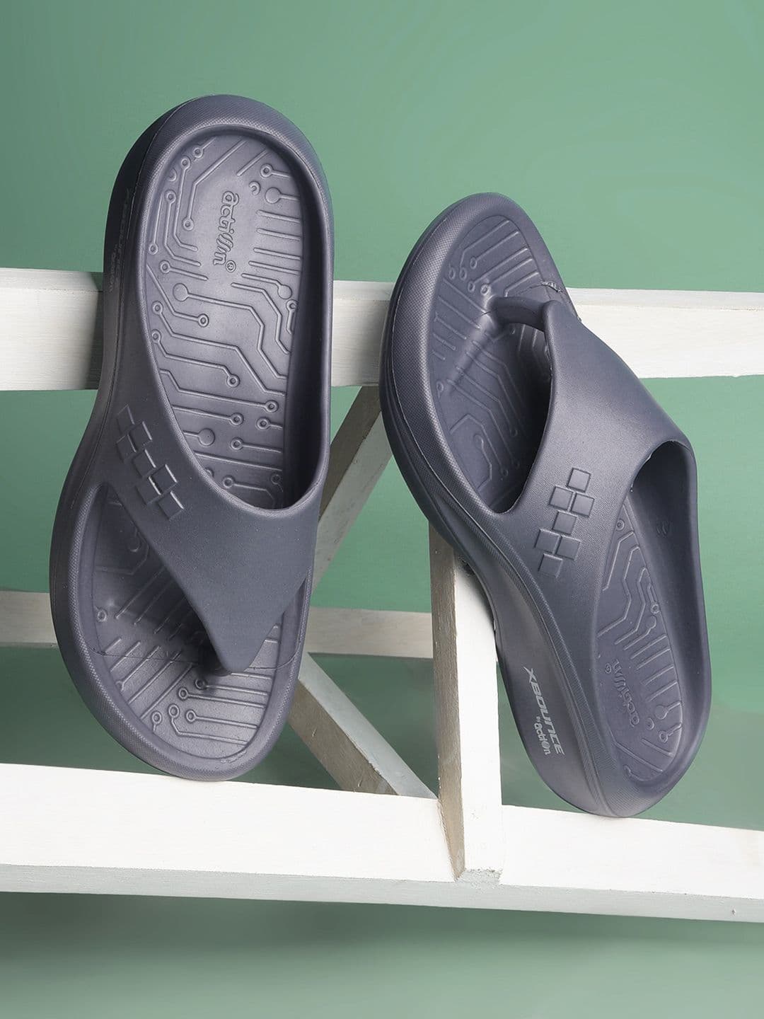 Action Plus Men Rubber Self Design Thong Flip-Flops - view 1
