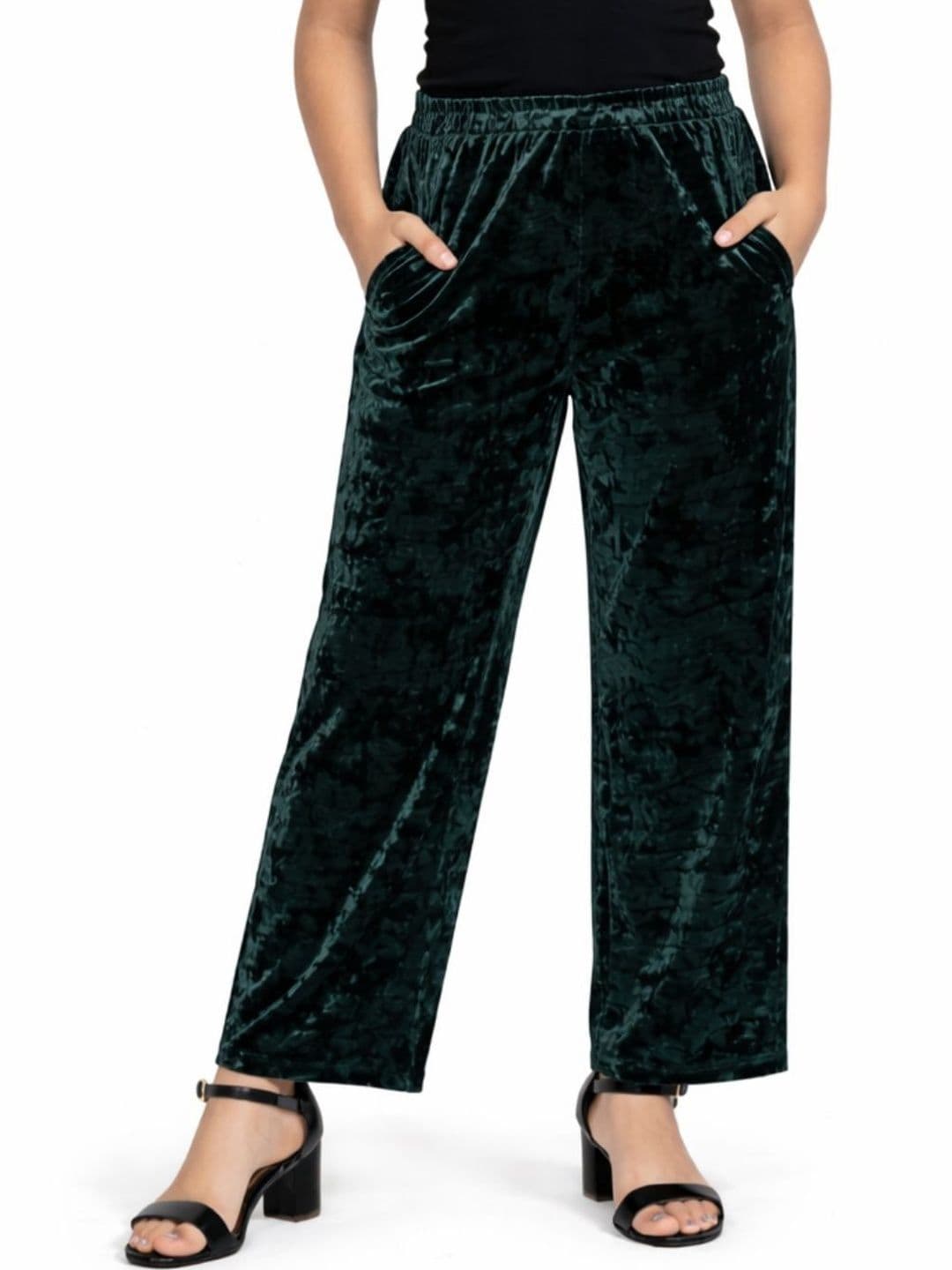 CHILINS Girls Knitted Velvet Palazzos - view 1