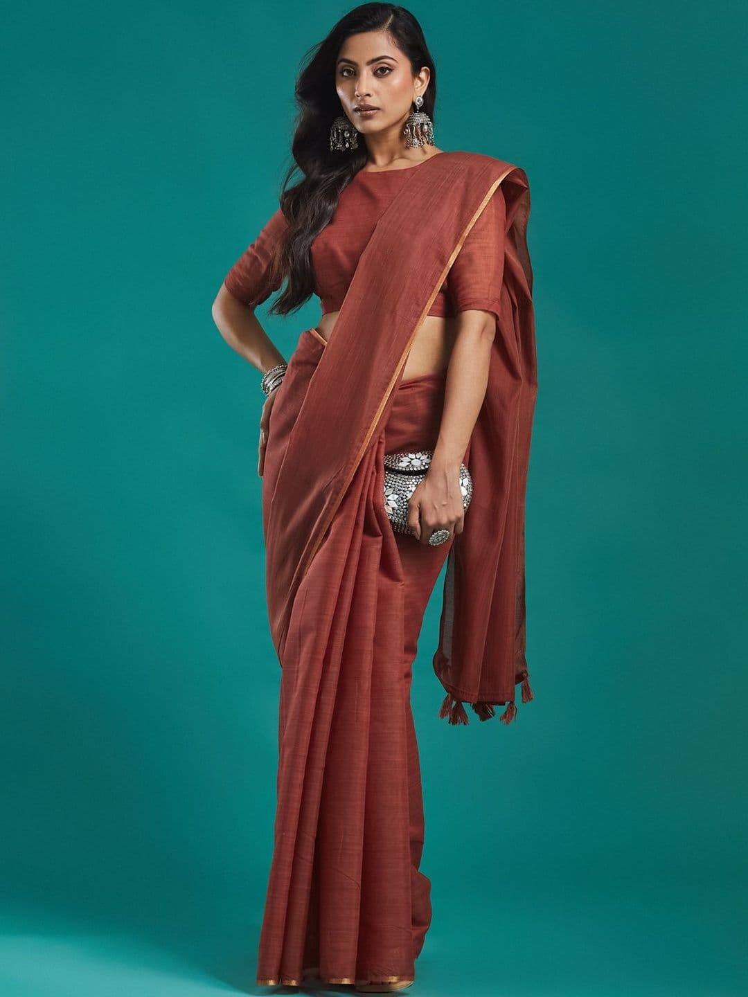 kasee Woven Design Jute Cotton Saree - view 1