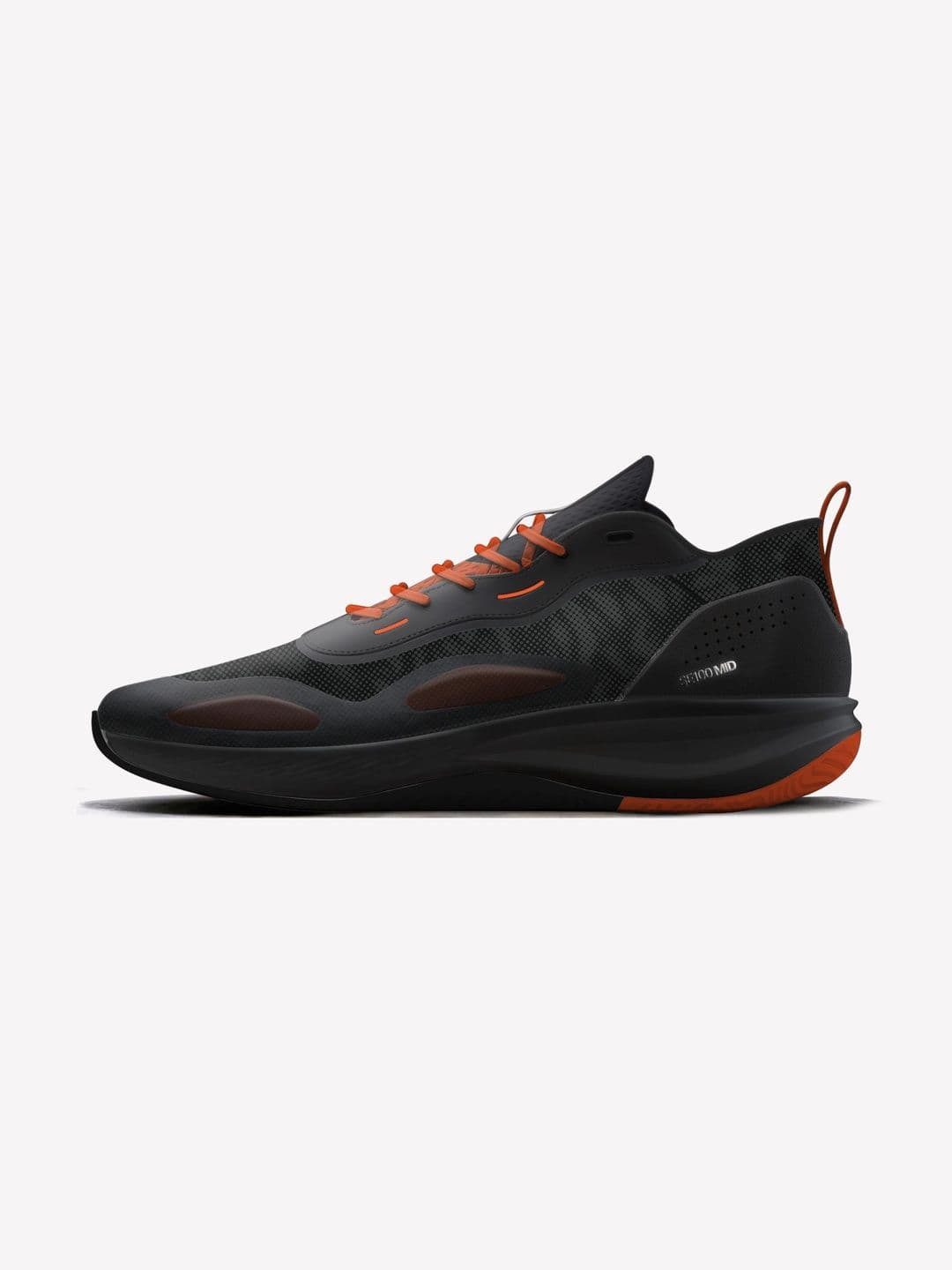 Decathlon Kipsta - Adults Black and Orange Xover 100 Mid Cut Foot Support Basketball Shoes - view 1