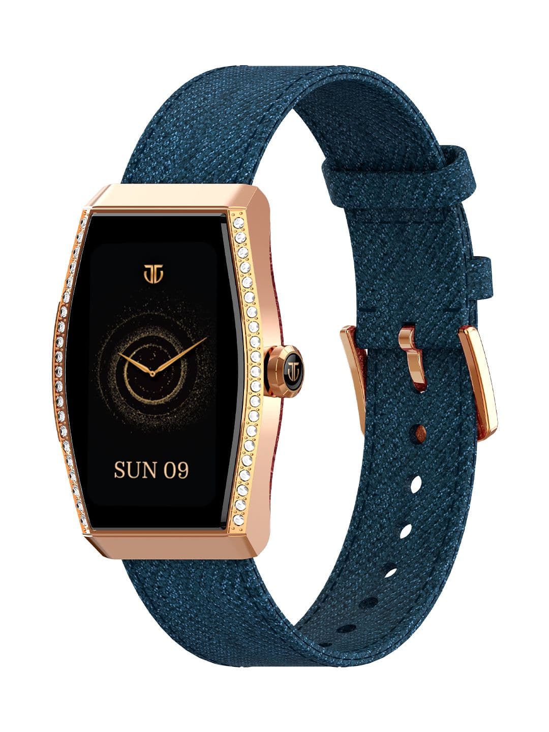 Titan Women Valerie Aura 1.47 AMOLED Display Crystal Studs Bezzel Smartwatch - Teal Green