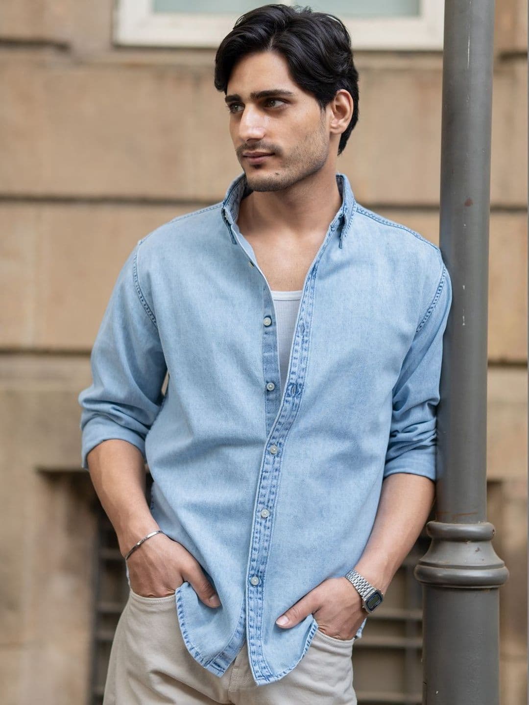 Powerlook Washed Cotton Long Sleeves Shirt - view 1
