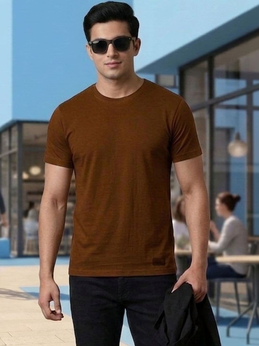 Roadster Men Solid 100 Cotton Half Sleeve Round Neck T-shirts - view 1