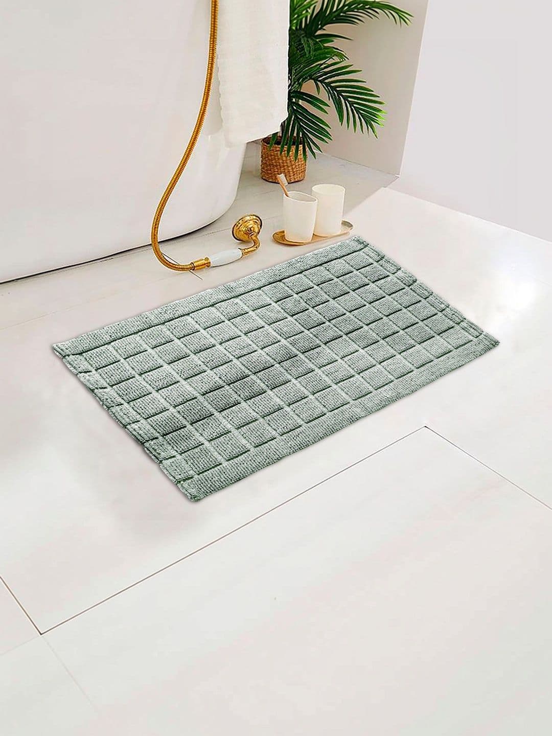 Homzz Green Cotton Anti-Skid Doormats - view 1