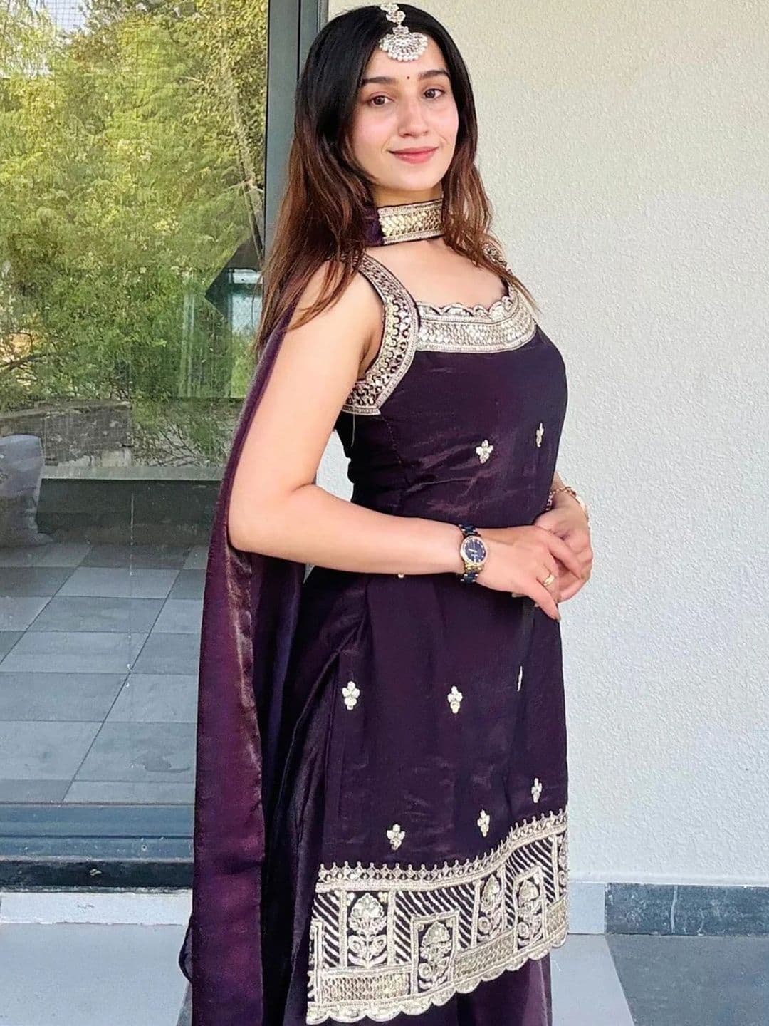 Moda Rapido Women Ethnic Motifs Embroidered Thread Work Kurta with Sharara & With Dupatta - view 1