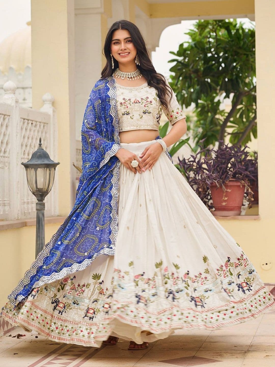 BAESD Embroidered Sequinned Semi-Stitched Lehenga & Blouse With Dupatta - view 1