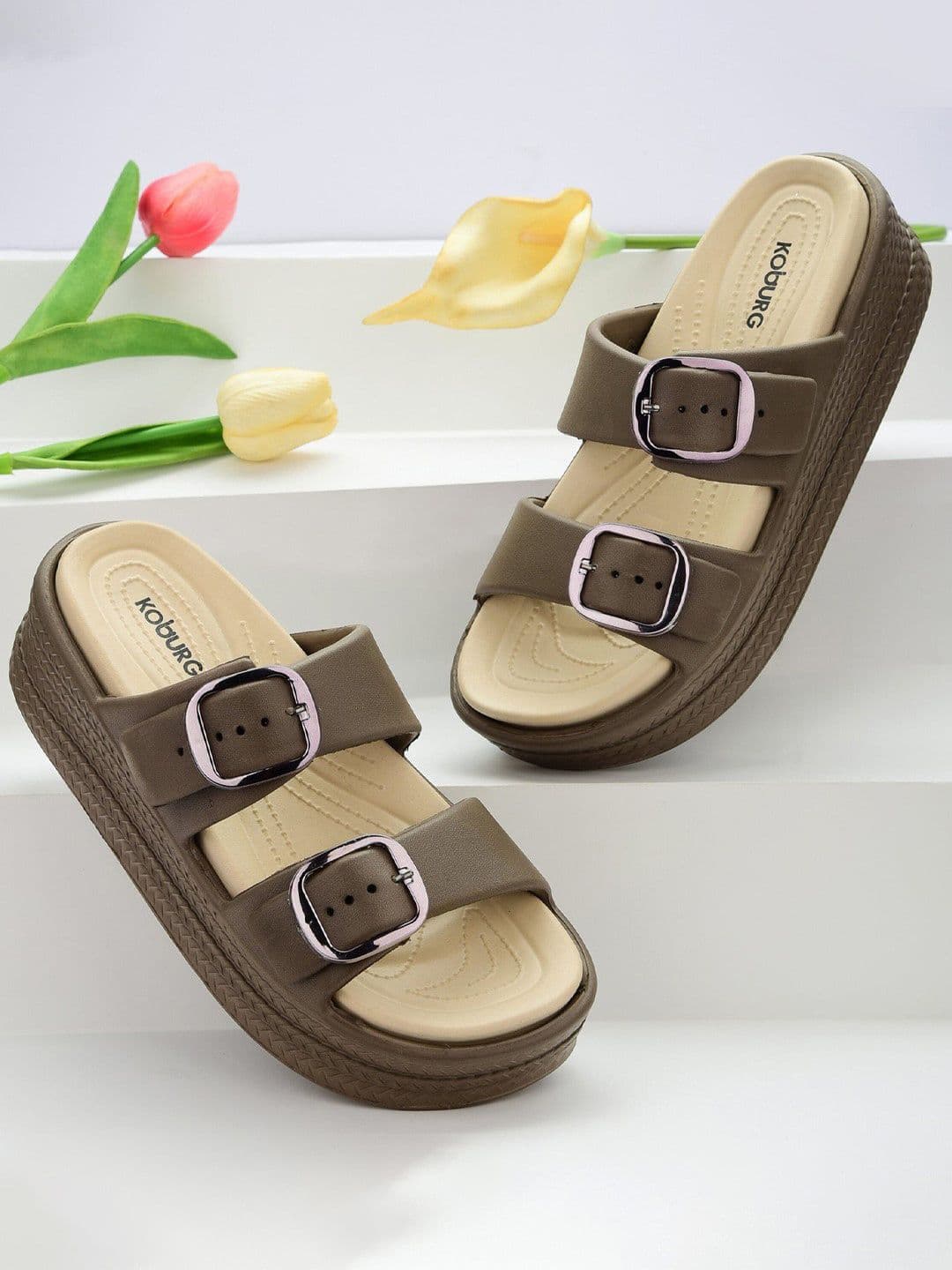 Koburg Flatform Sandals with Buckles - view 1