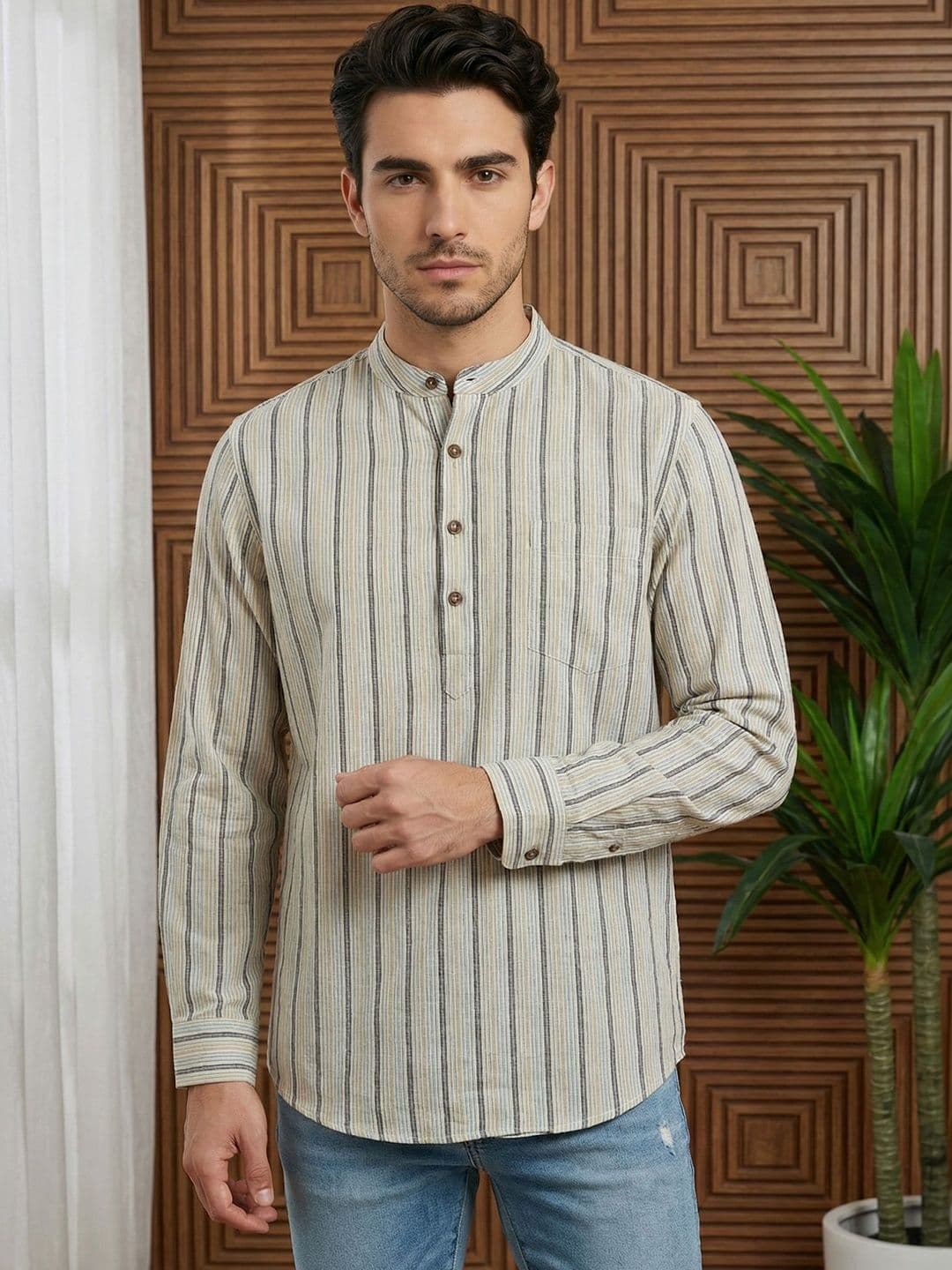 Jompers Men Striped Kurta - view 1