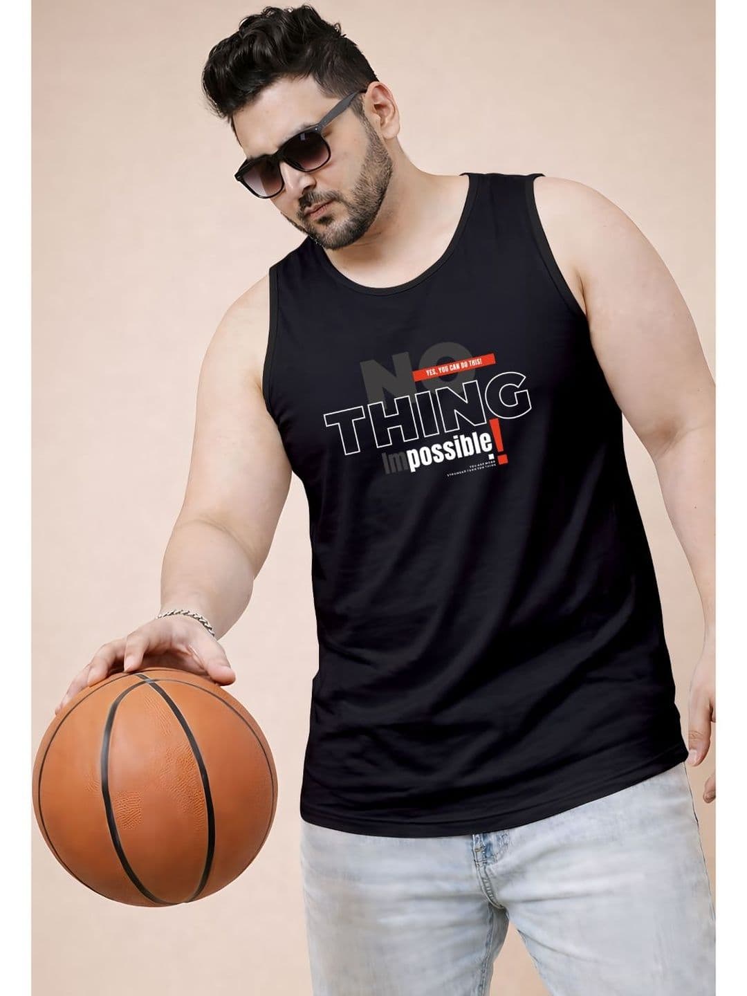 Triptee Printed Cotton Gym Vest