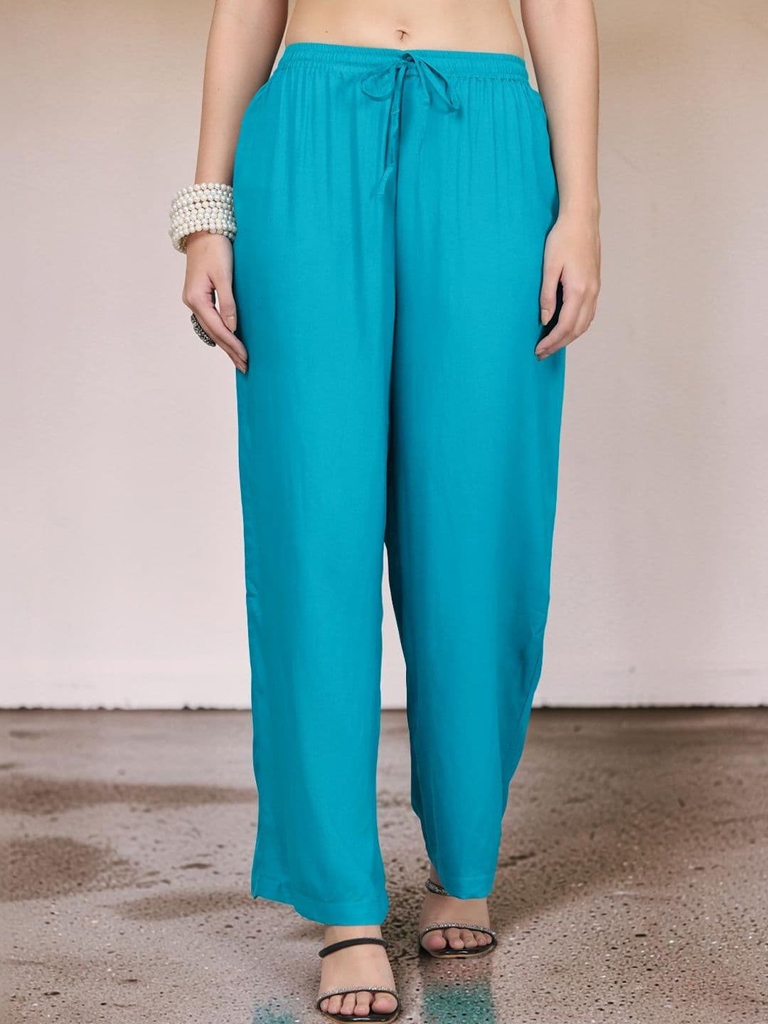 KALINI Women Flared Ethnic Palazzos - view 1