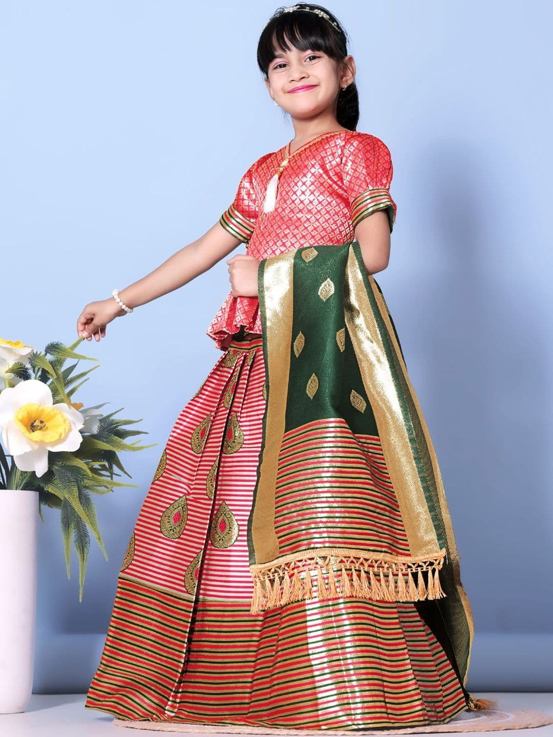 KALINI Girls Ready to Wear Lehenga & Blouse With Dupatta - view 1