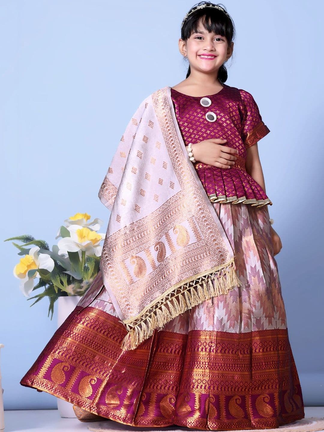 KALINI Girls Ready to Wear Lehenga & Blouse With Dupatta - view 1