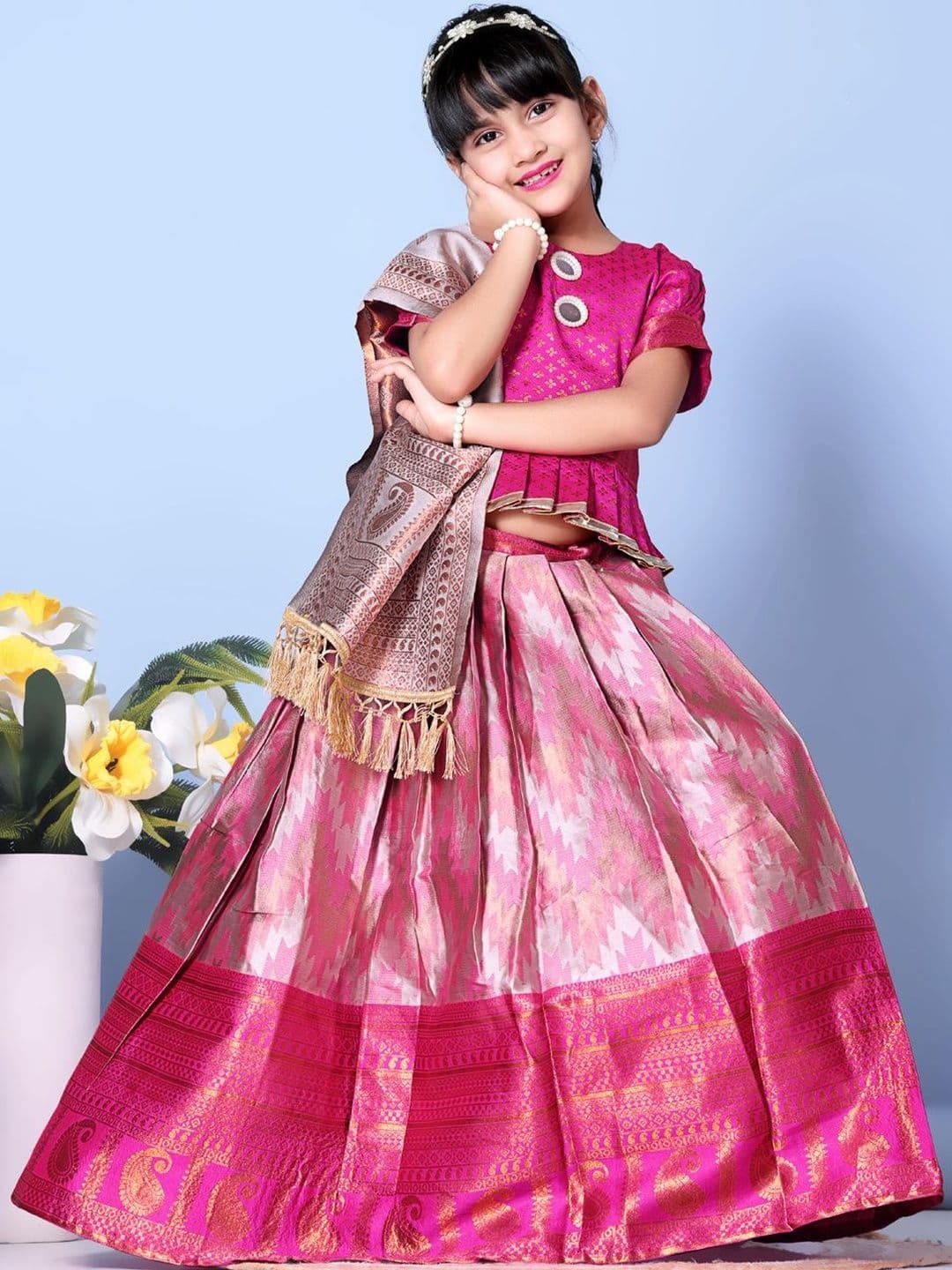 KALINI Girls Ready to Wear Lehenga & Blouse With Dupatta - view 1