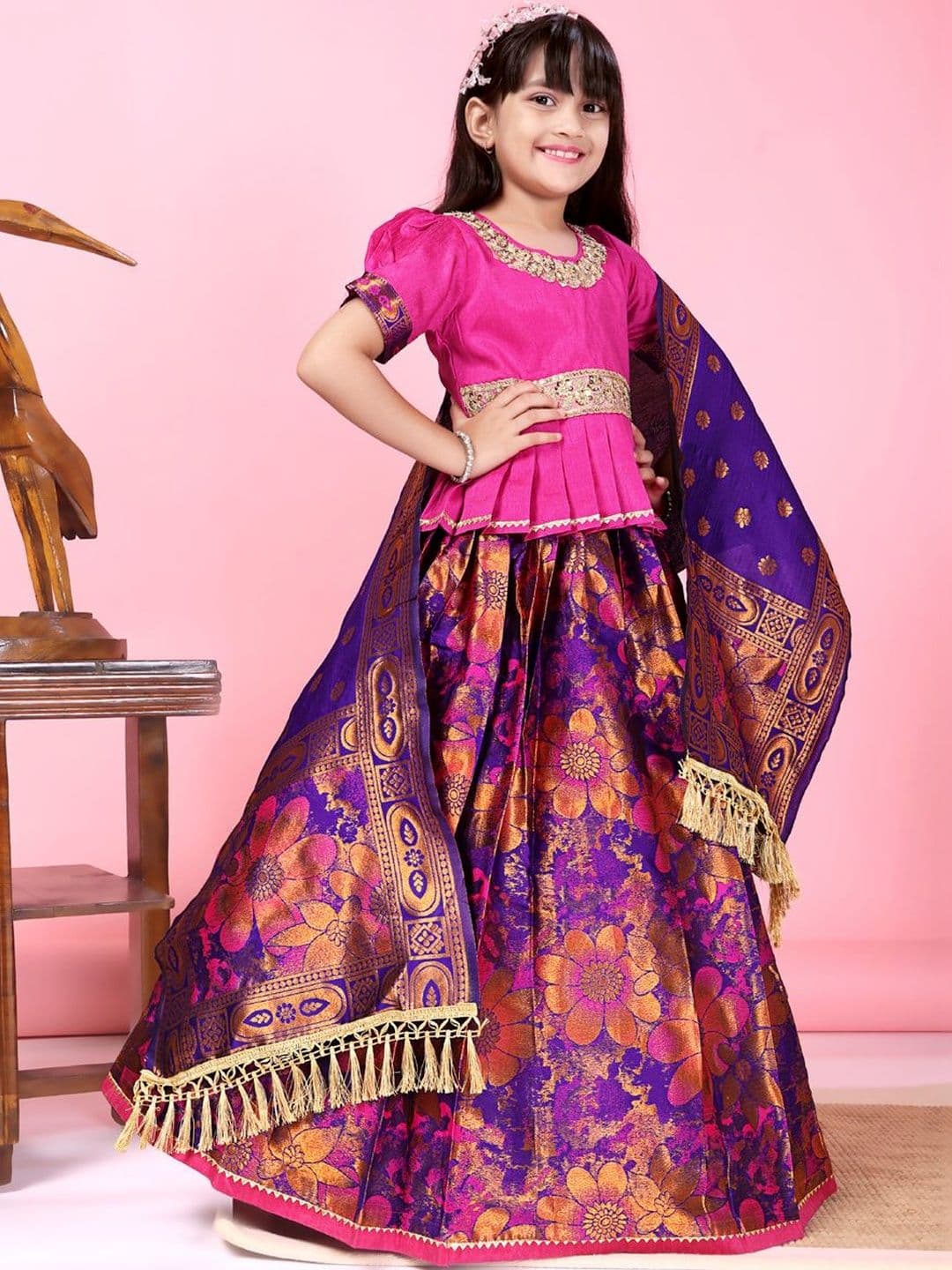 KALINI Girls Ready to Wear Lehenga & Blouse With Dupatta - view 1