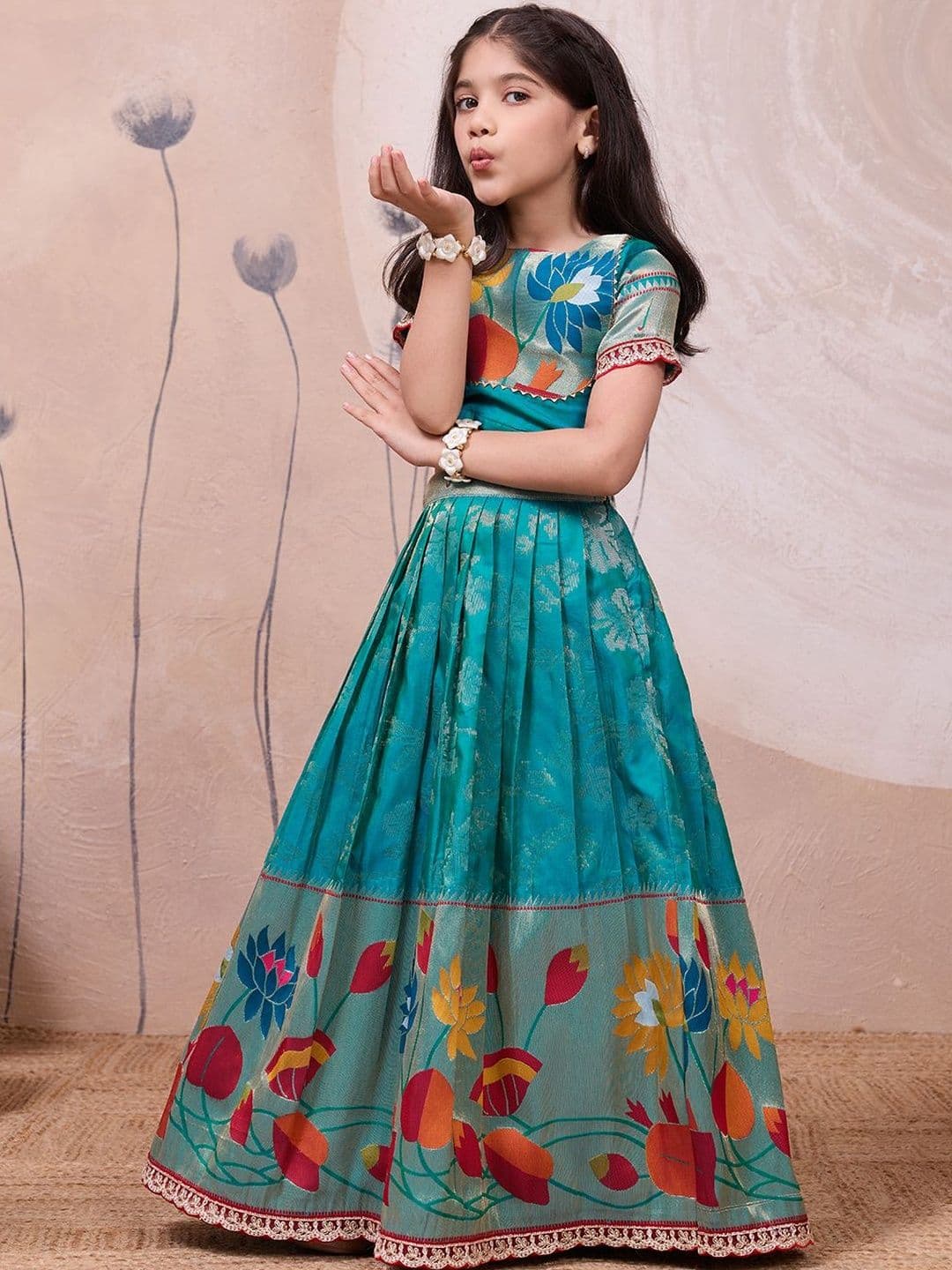 KALINI Girls Embellished Ready to Wear Lehenga & - view 1