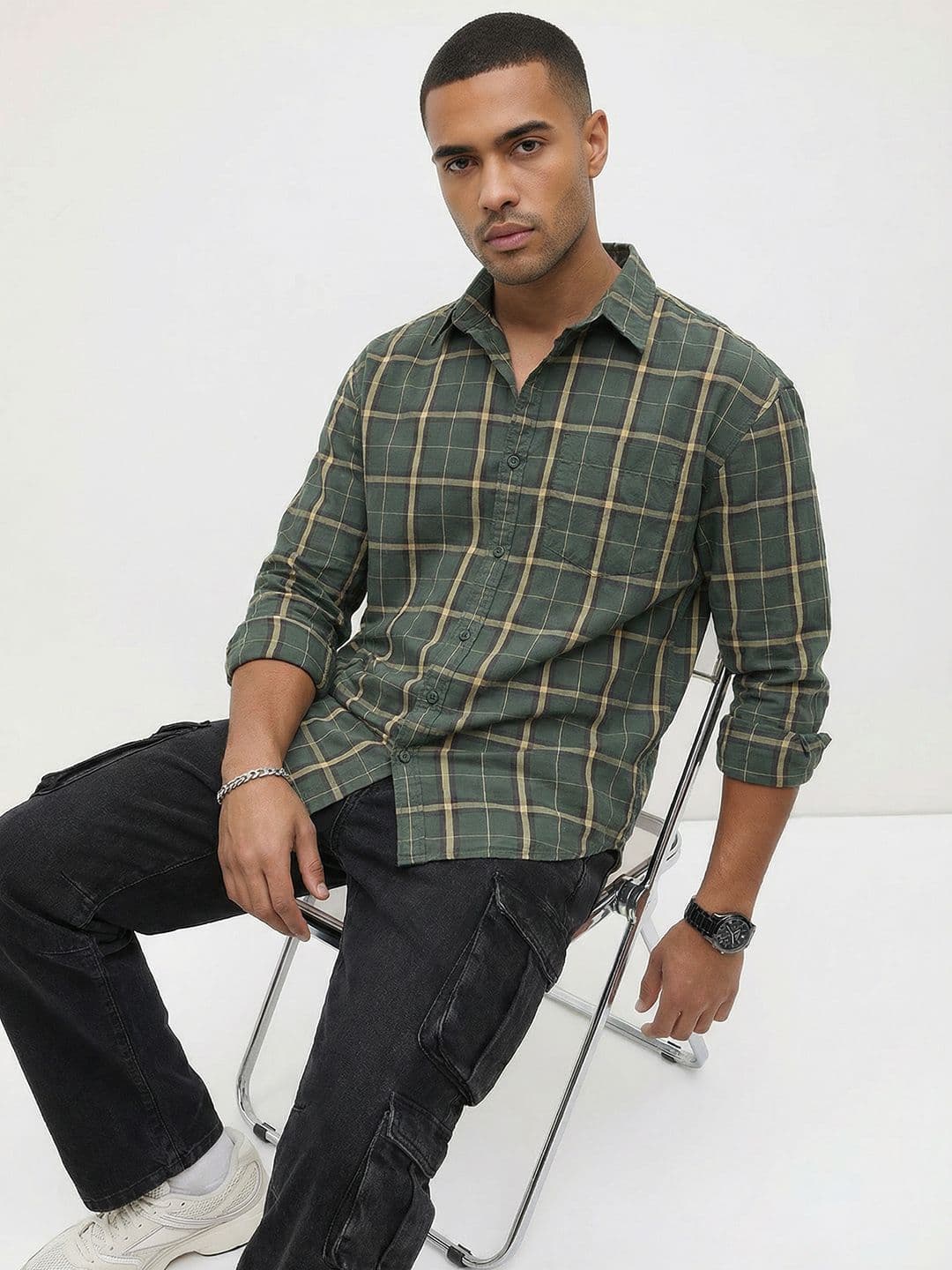 The Roadster Life Co. Pure Cotton Checked Relaxed Fit Casual Shirt - view 1