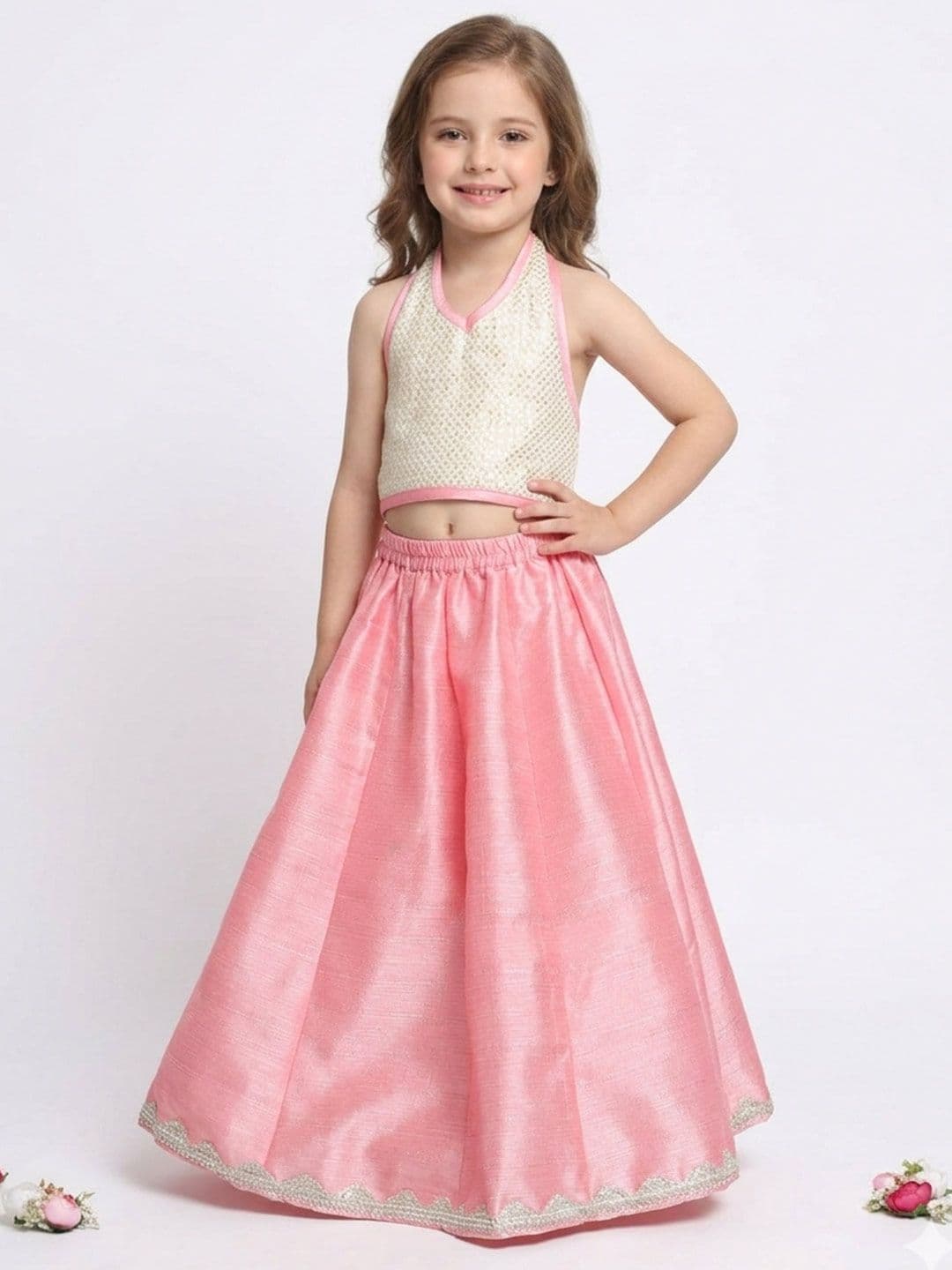 SAKA DESIGNS Girls Embellished Sequinned Ready to Wear Lehenga & Blouse - view 1
