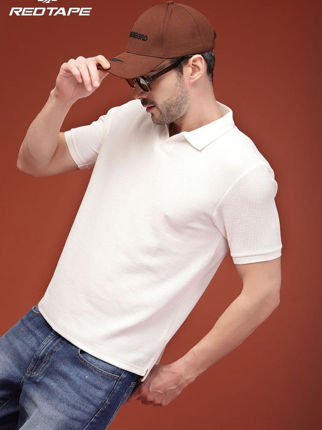 Red Tape Unisex Brown Solid Polyester Baseball Cap with Adjustable Strap - view 1