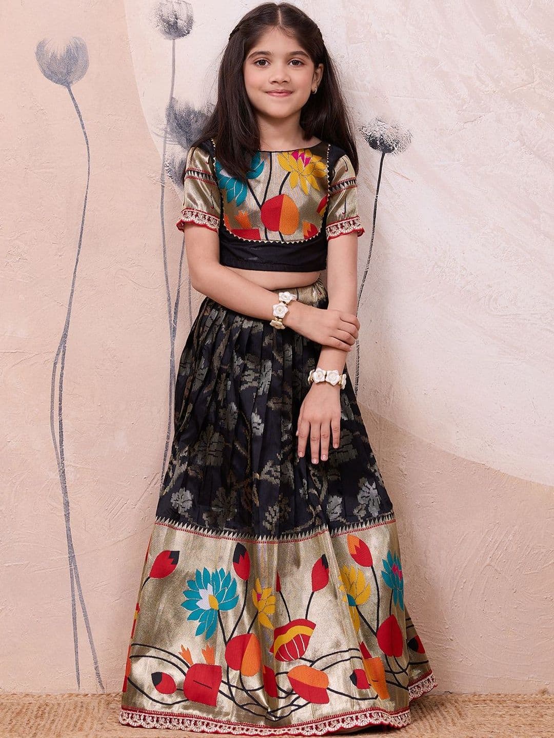 KALINI Girls Embroidered Ready to Wear Lehenga & - view 1
