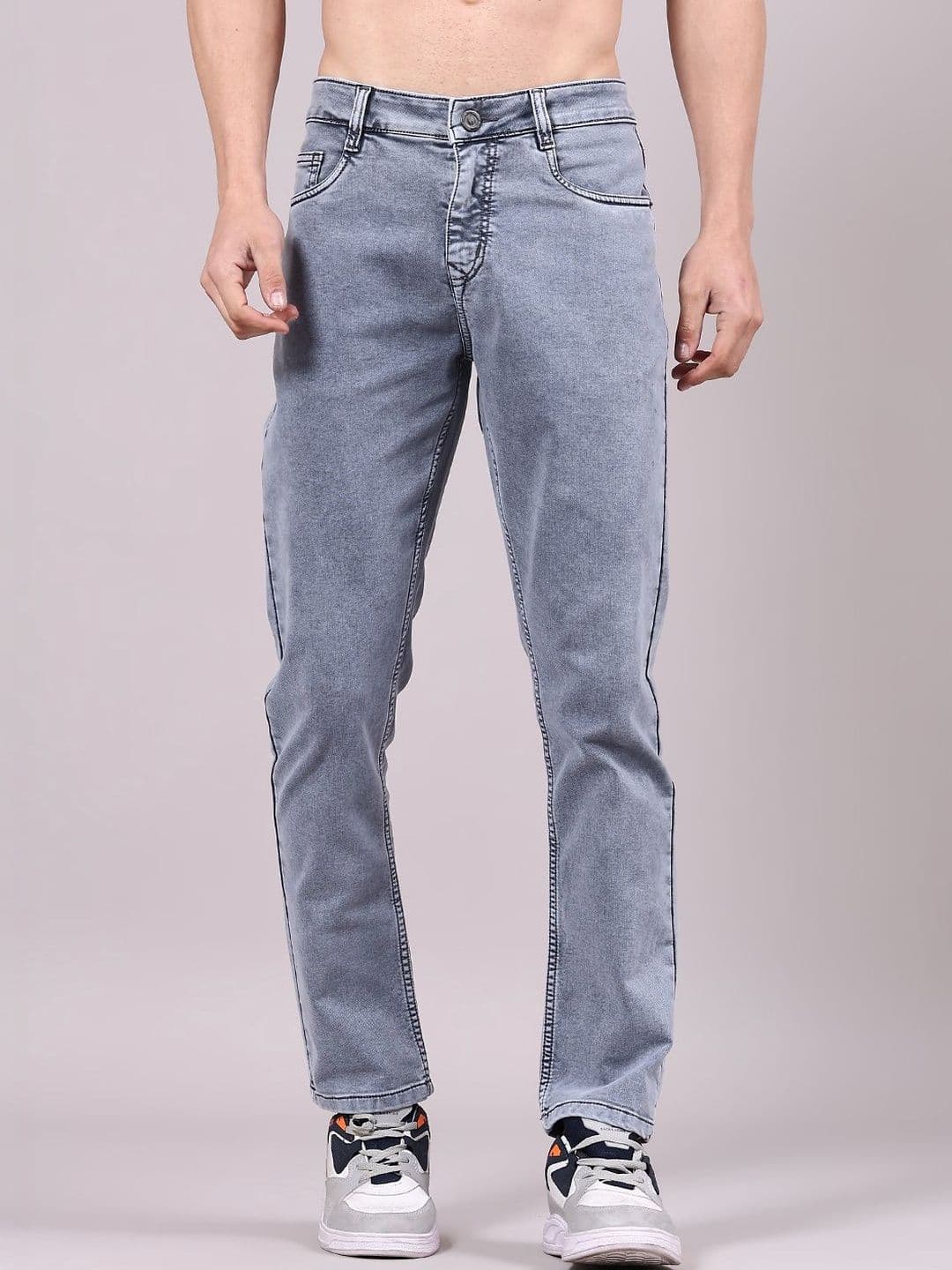 V-Mart Men Slim Fit Mid-Rise Light Fade Stretchable Jeans - view 1
