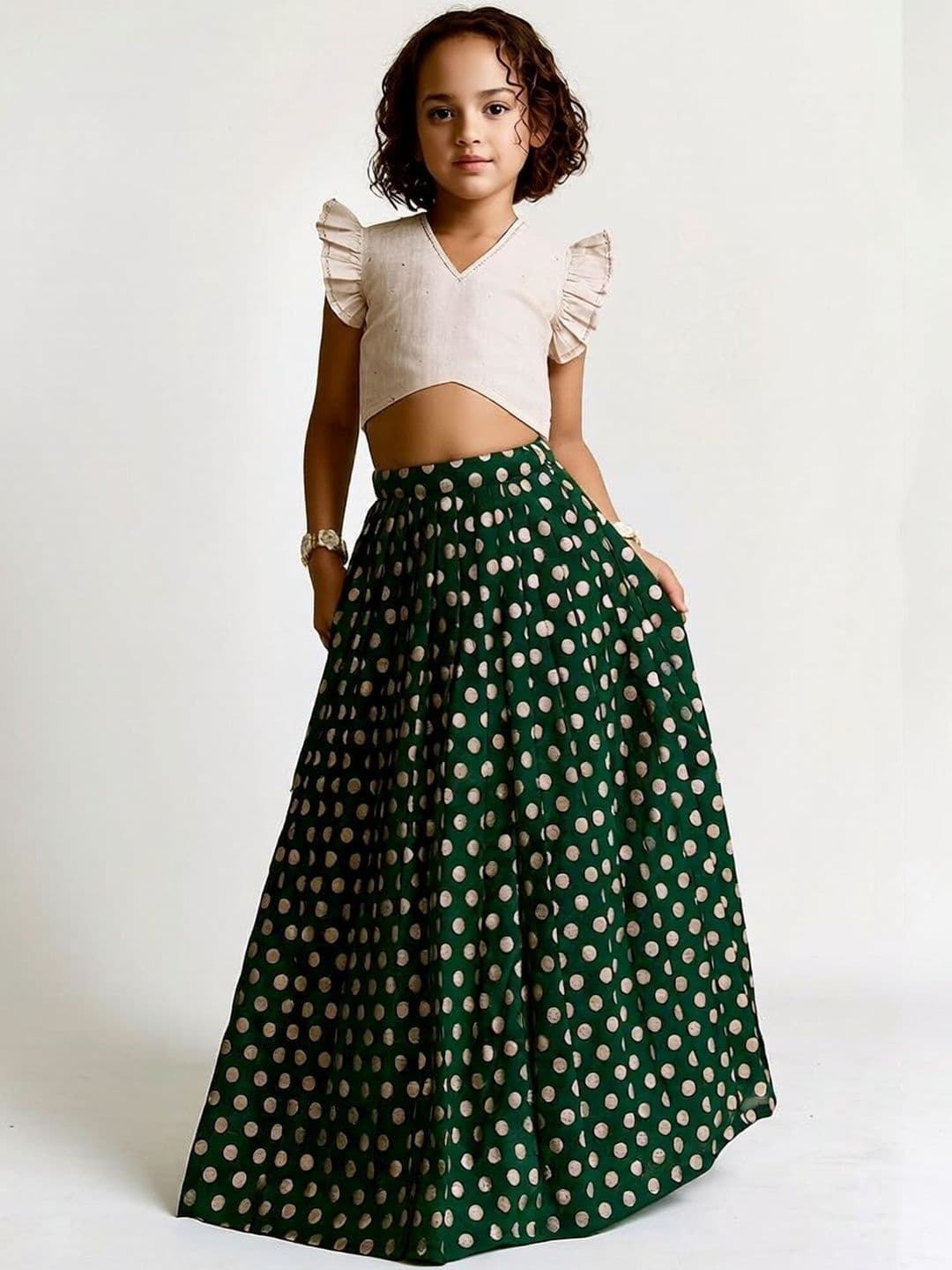 KALINI Girls Embellished Ready to Wear Lehenga & - view 1