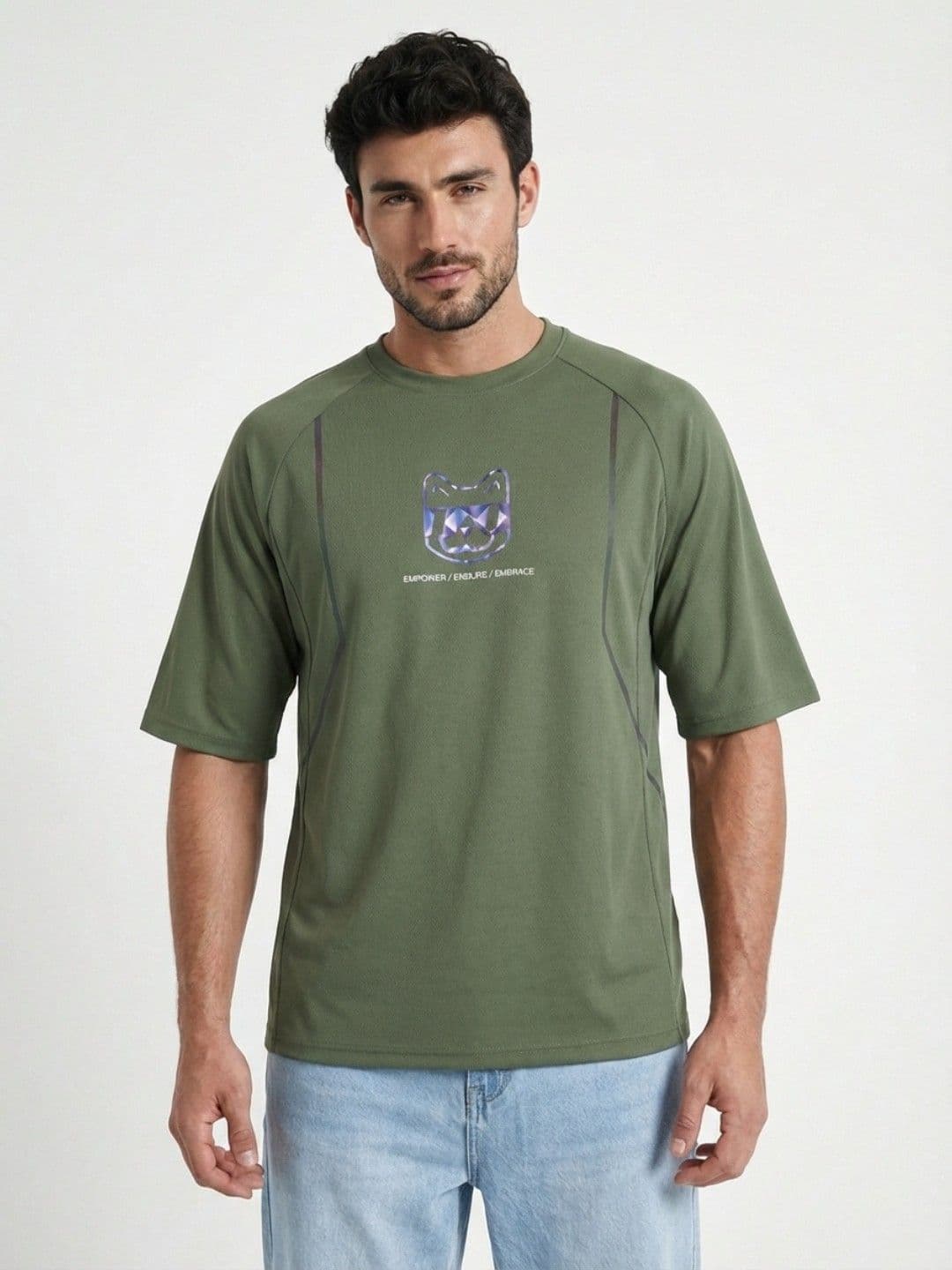 glitchez Printed Raglan Sleeves Relaxed Fit T-shirt - view 1