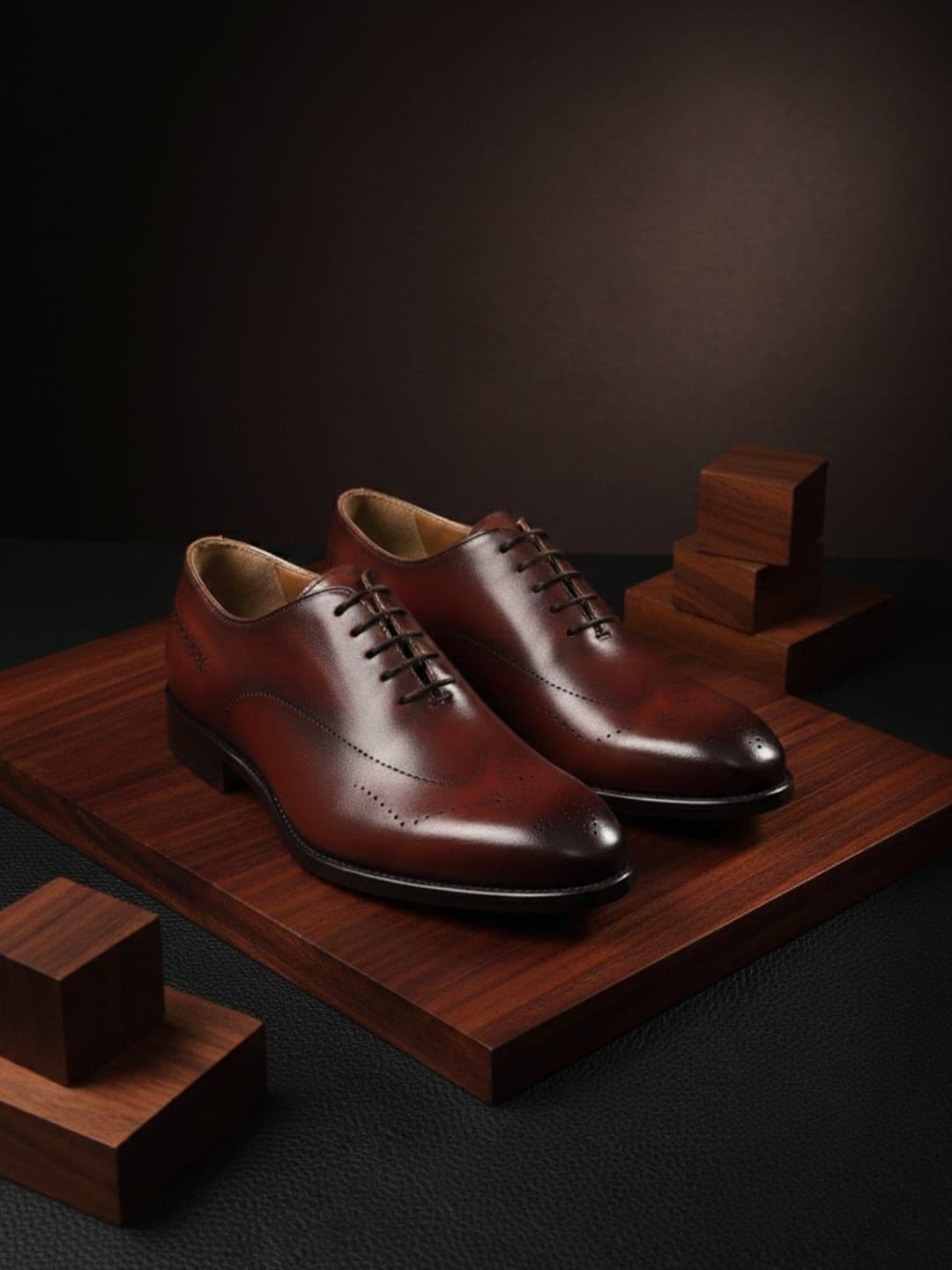 House of Pataudi Men Leather Round Toe Lace-Ups Brogues Formal Shoes - view 1