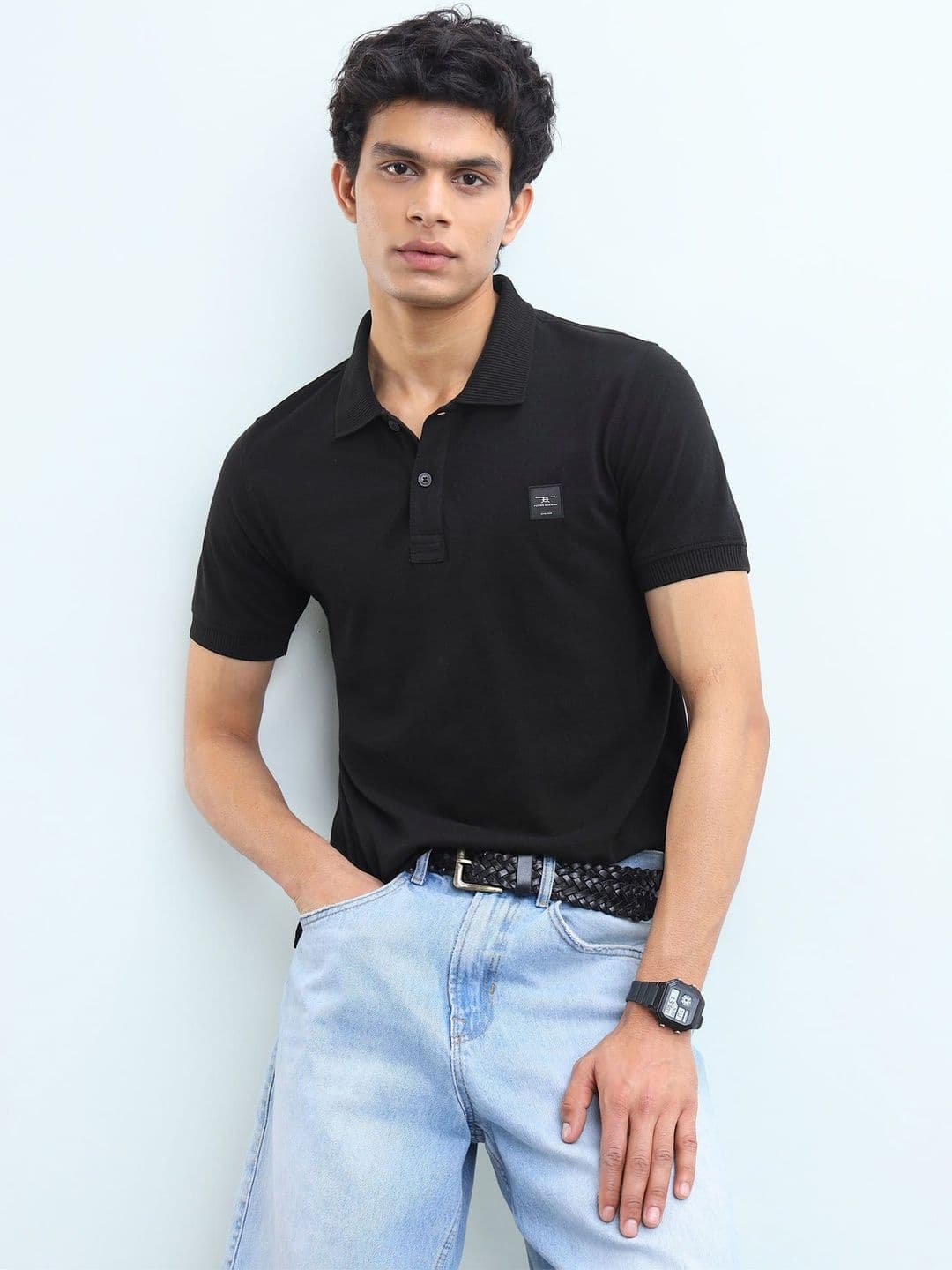 Flying Machine Men's Solid Regular Fit Polo Shirt Tshirts - view 1