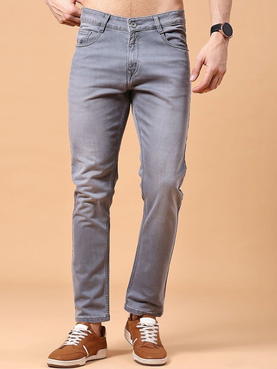 V-Mart Men Regular Fit Mid-Rise Light Fade Stretchable Jeans - view 1