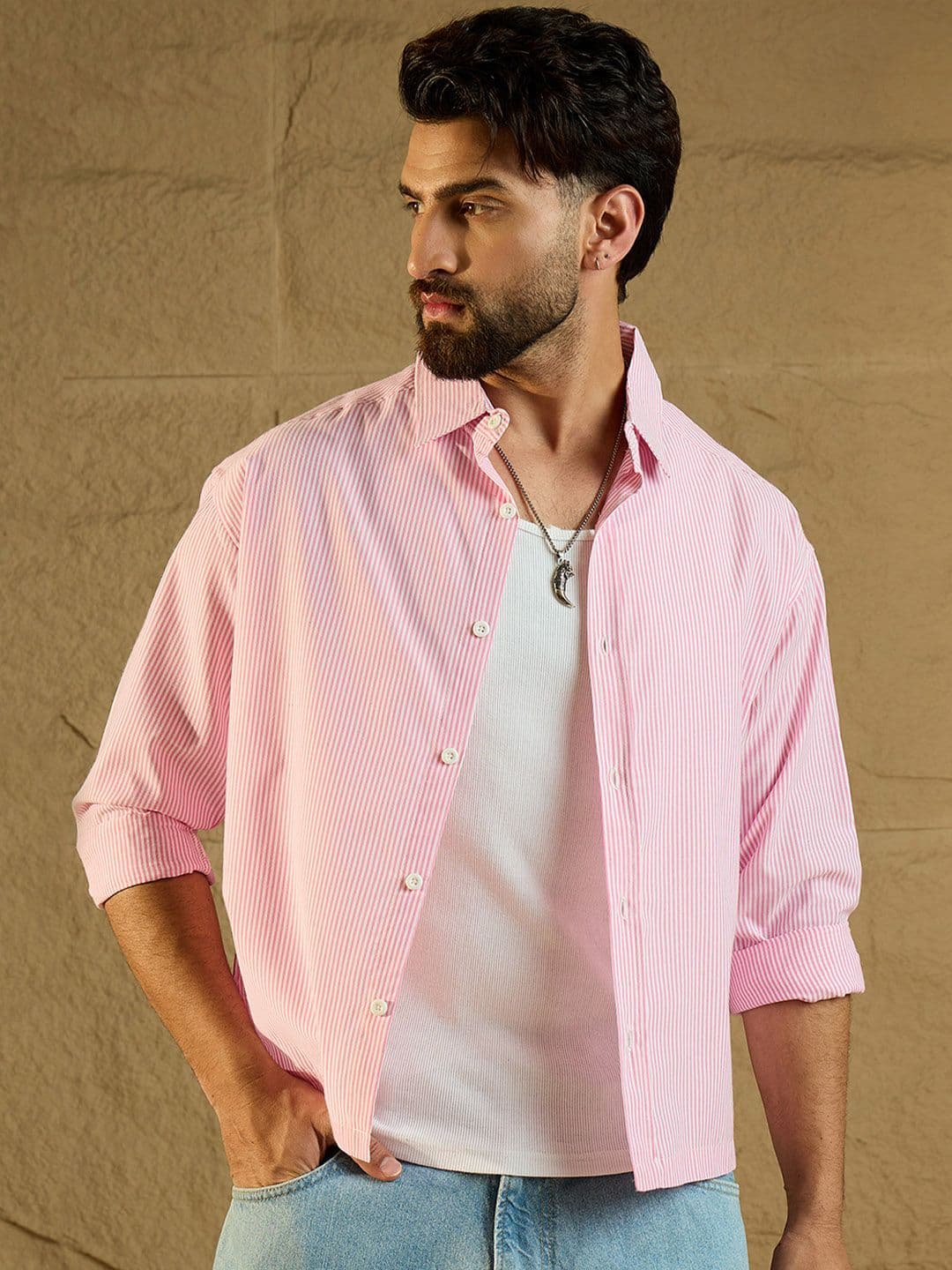 CHIMPAAANZEE Striped Casual Oversized Shirt - view 1