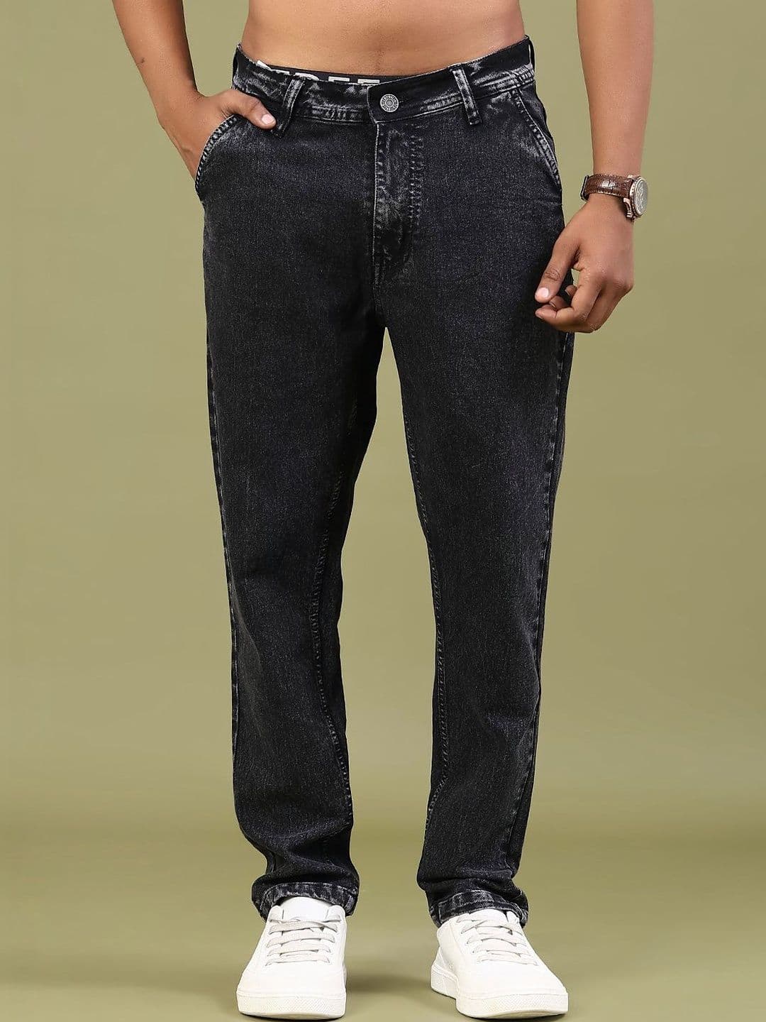 V-Mart Men Regular Fit Mid-Rise Light Fade Stretchable Jeans - view 1
