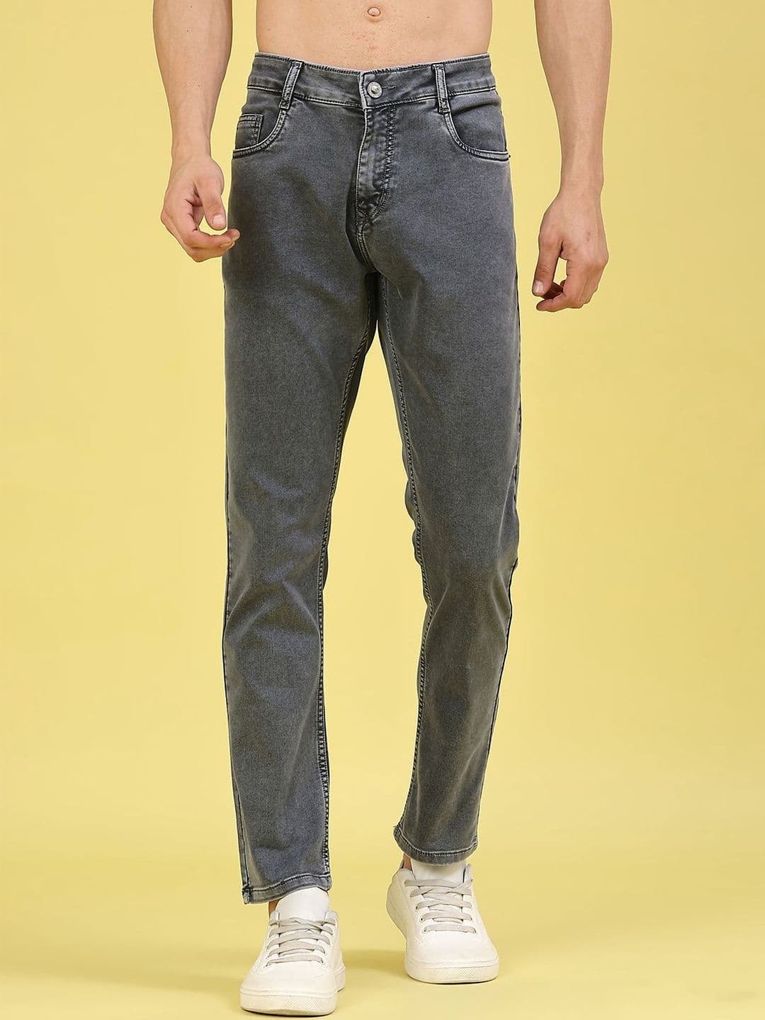 V-Mart Men Regular Fit Mid-Rise Light Fade Stretchable Jeans - view 1