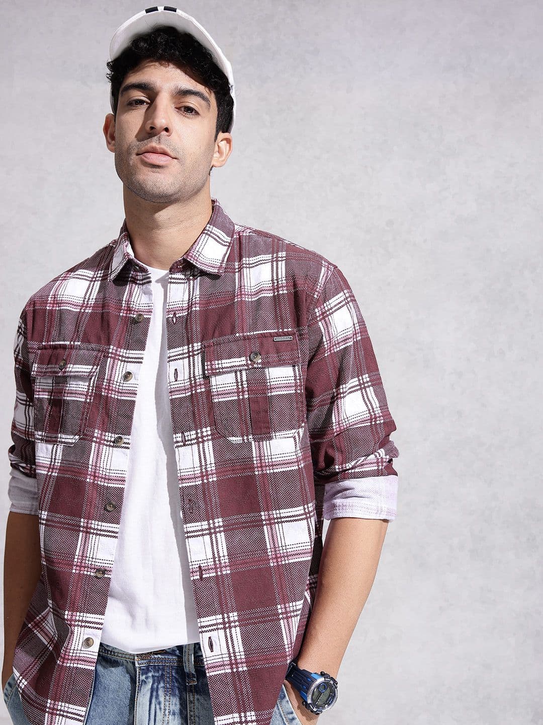 WROGN Checked Pure Cotton Casual Shirt - view 1